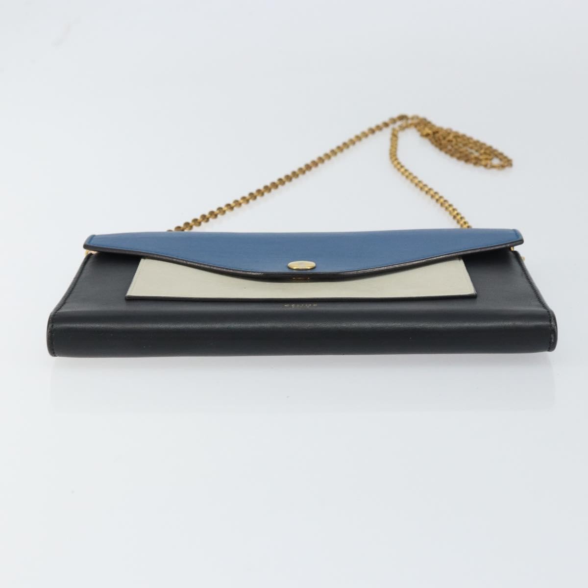 Celine Pocket Envelope Wallet On Chain Leather Multicolour Leather Clutche & Pouche Bag (Pre-Owned)