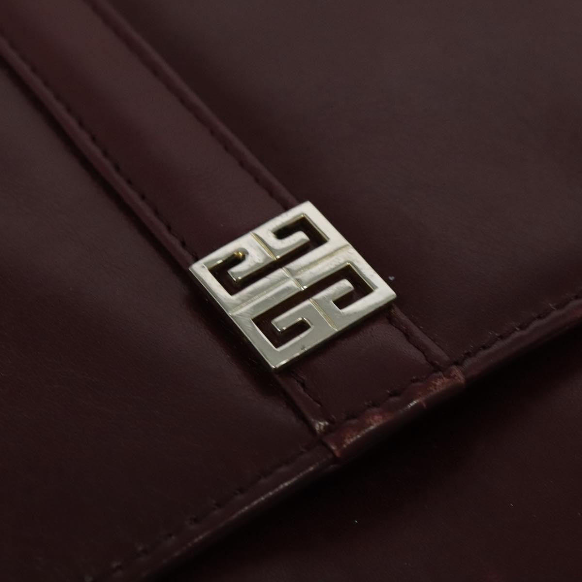 Givenchy Vintage 4G Leather Burgundy Leather Shoulder Bag Bag (Pre-Owned)