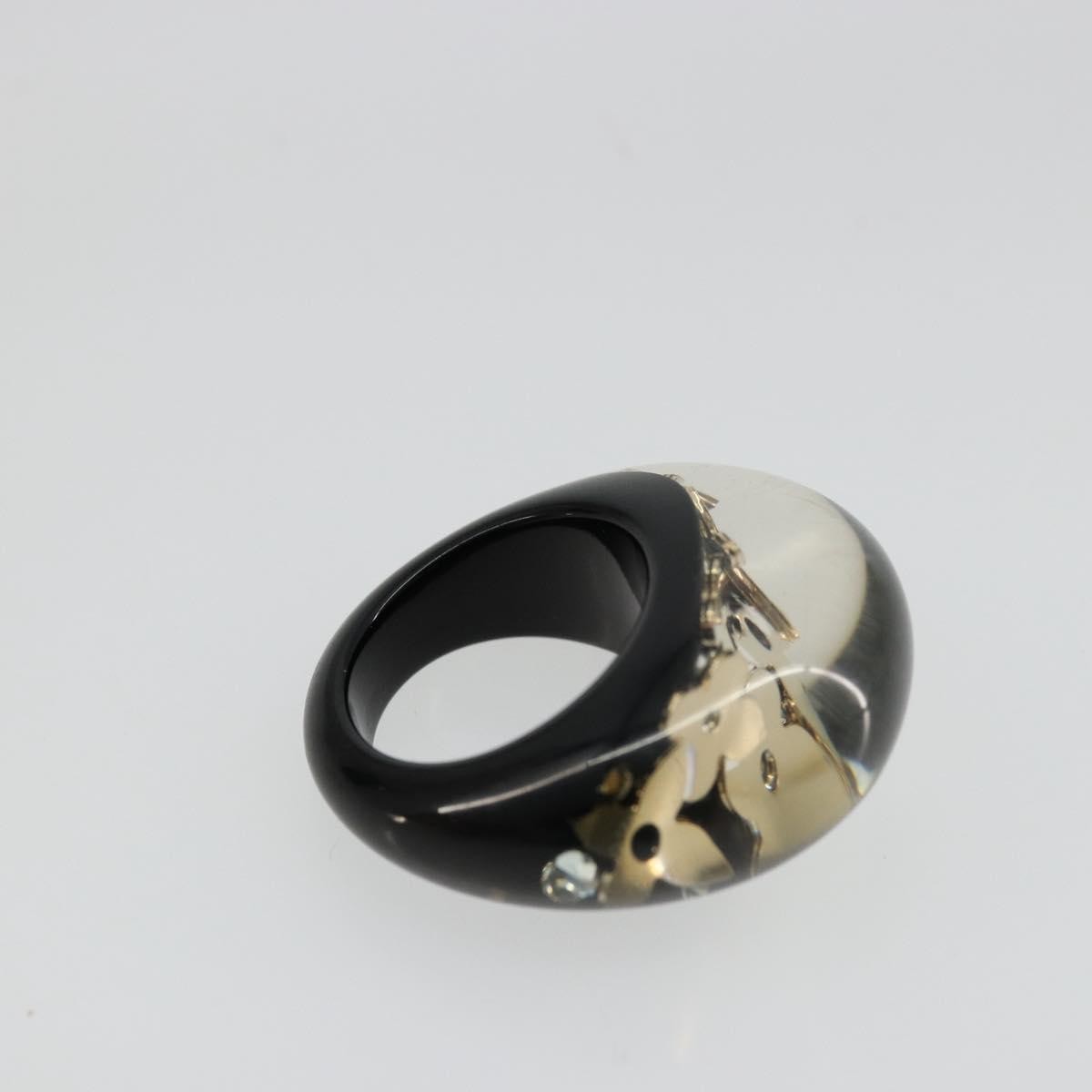 Louis Vuitton Inclusion Resin Black Plastic Ring Jewelry (Pre-Owned)