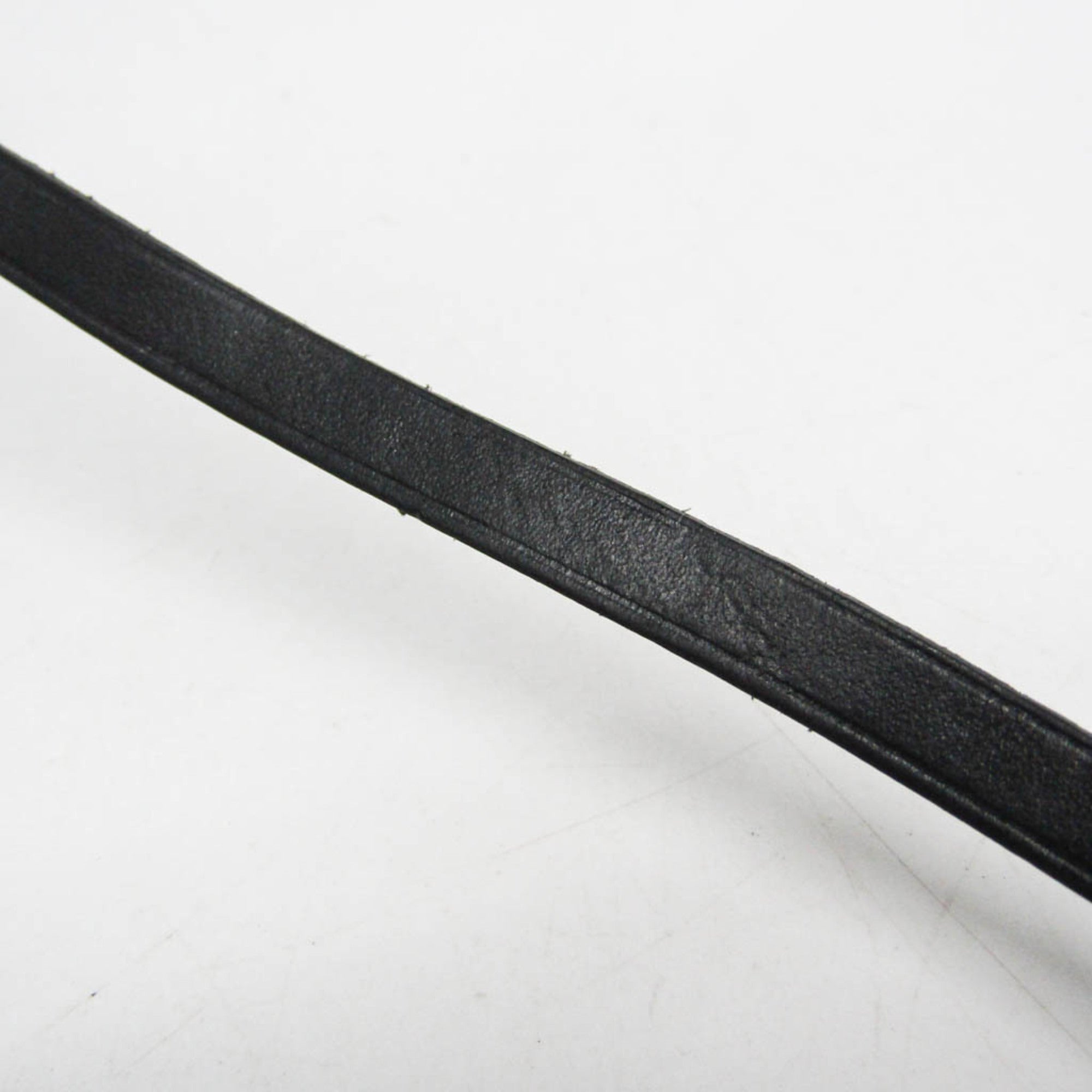 Hermes Buckle Double Tour Leather Black Leather Bracelet Jewelry (Pre-Owned)