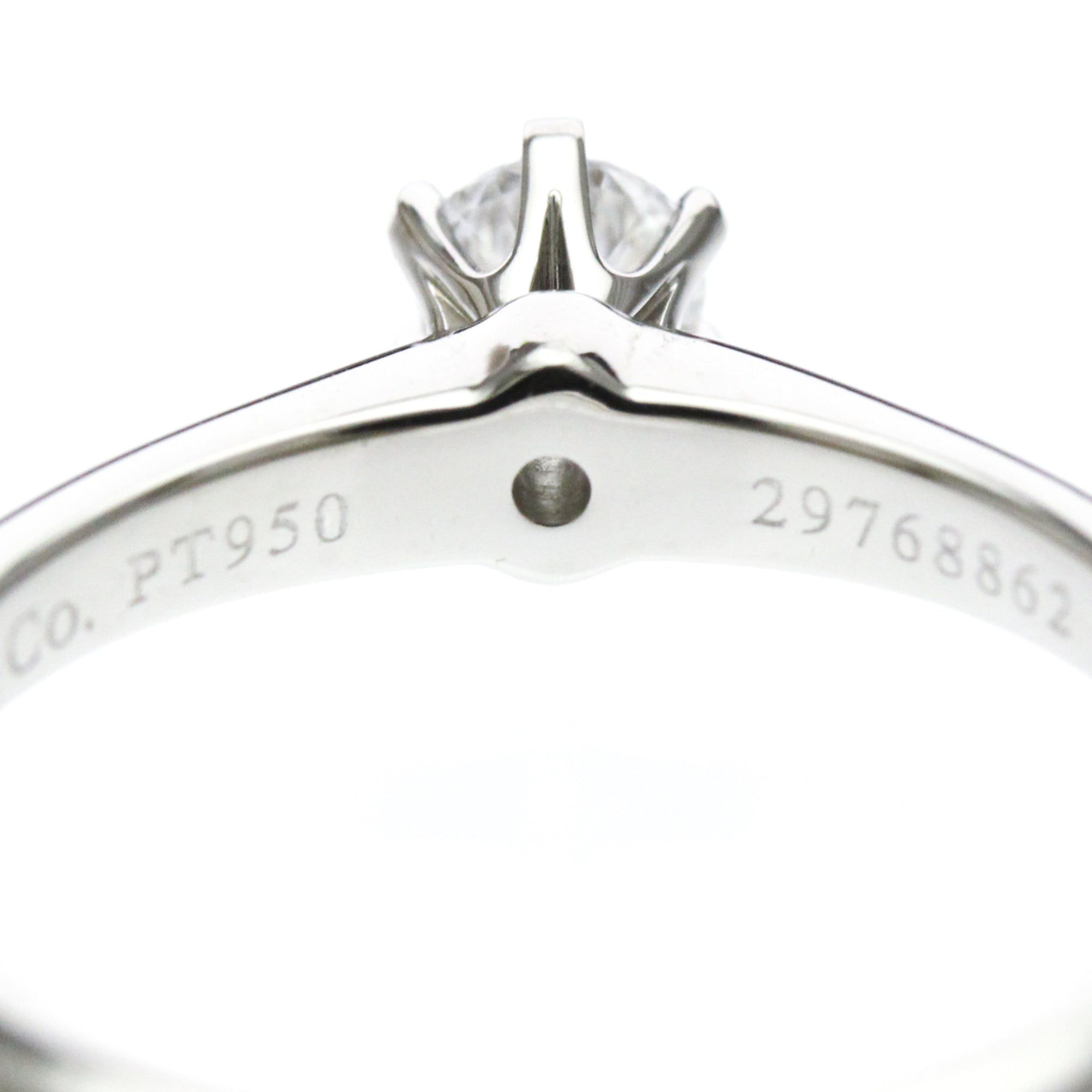 Tiffany & Co. Tiffany Setting Solitaire Platinum With Diamond Silver Platinum Ring Jewelry (Pre-Owned)