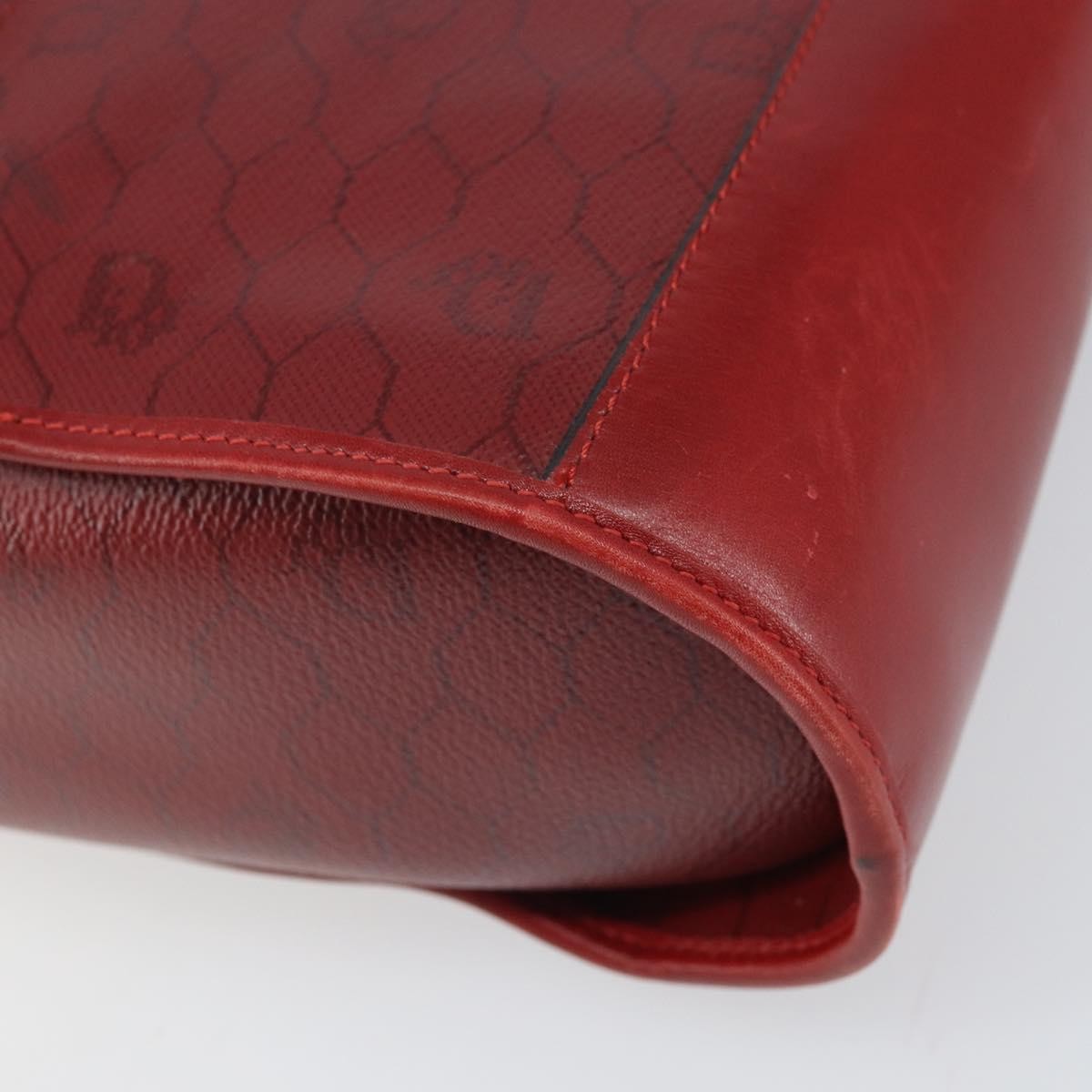 Christian Dior Vintage Honeycomb Flap Canvas And Leather Red Canvas Shoulder Bag Bag (Pre-Owned)