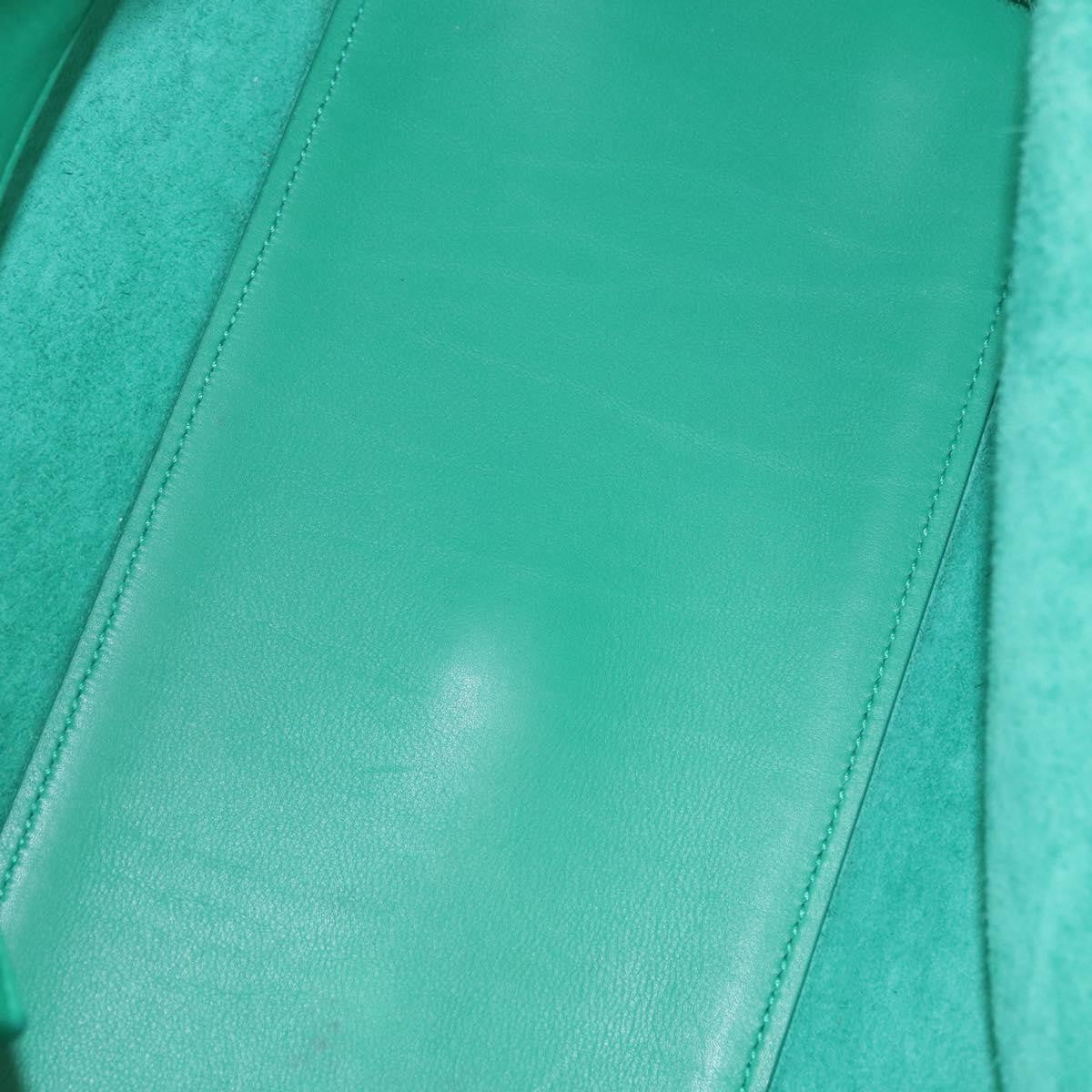 Saint Laurent Classic Y Cabas Leather Green Leather Tote Bag Bag (Pre-Owned)
