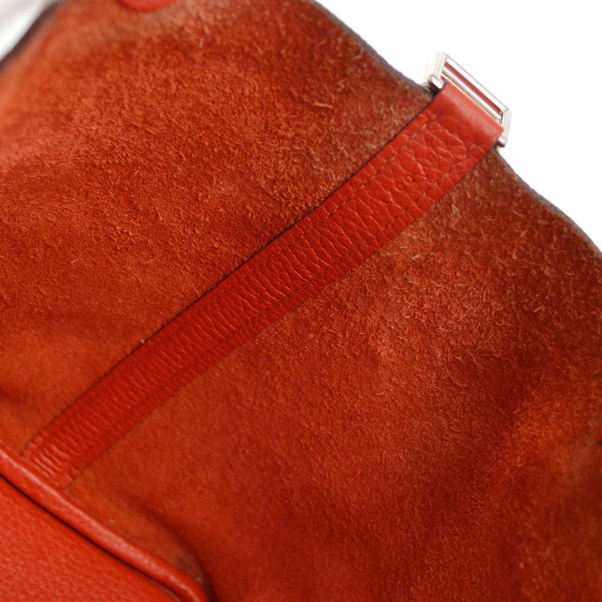 Hermes Picotin Lock Clemence Red Leather Handbag (Pre-Owned)