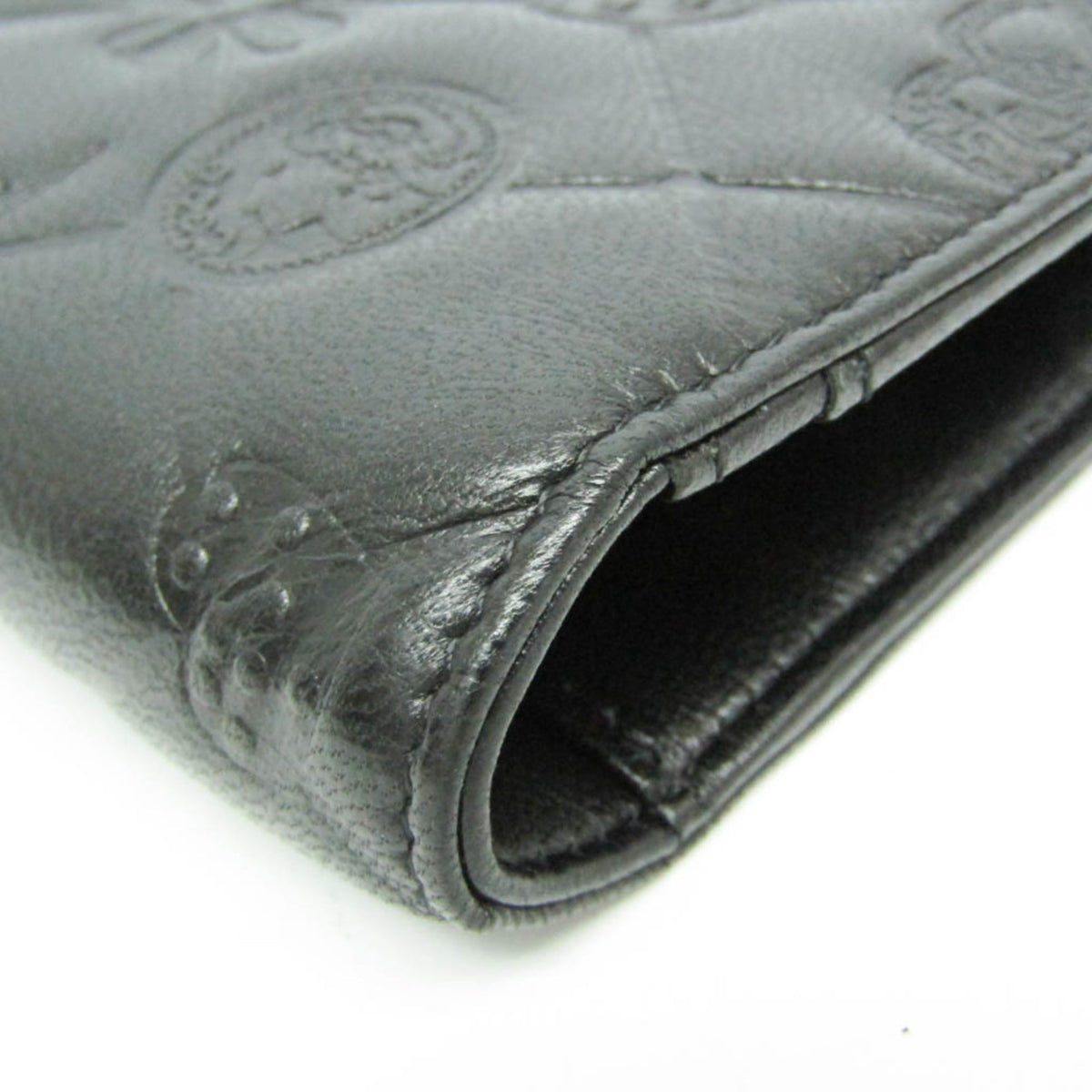 Chanel Lucky Symbols Yen Embossed Quilted Patent Black Leather Wallets Accessory (Pre-Owned)