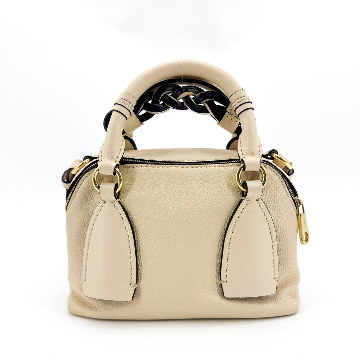Chloe Daria Leather Black Leather Handbag (Pre-Owned)