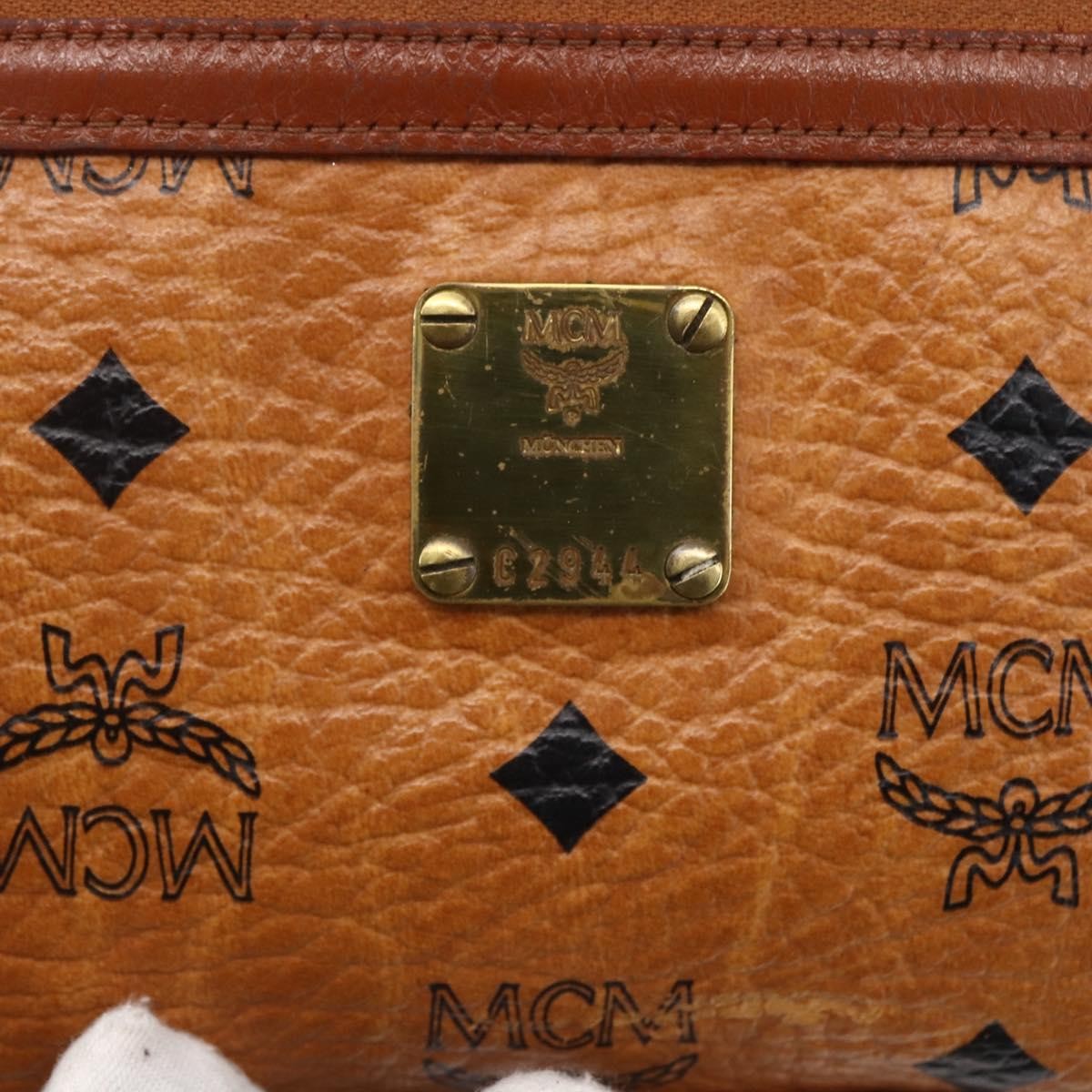 MCM Visetos Canvas And Leather Brown Canvas Shoulder Bag Bag (Pre-Owned)