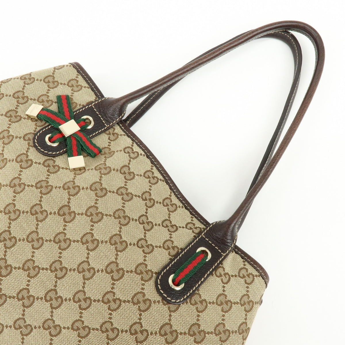 Gucci Princy Gg Canvas Beige Canvas Tote Bag Bag (Pre-Owned)