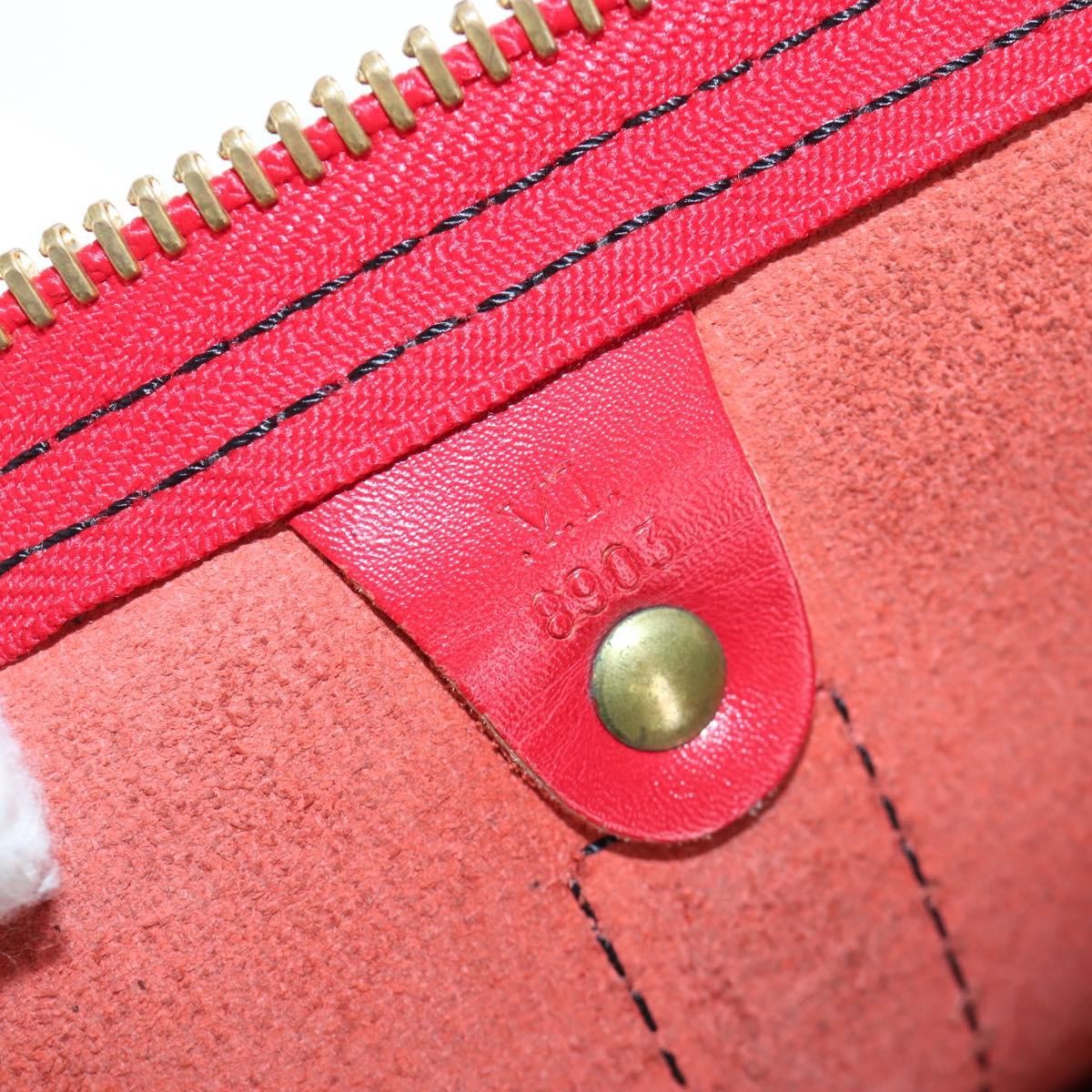 Louis Vuitton Keepall Epi Leather Red Leather Travel Bag Bag (Pre-Owned)