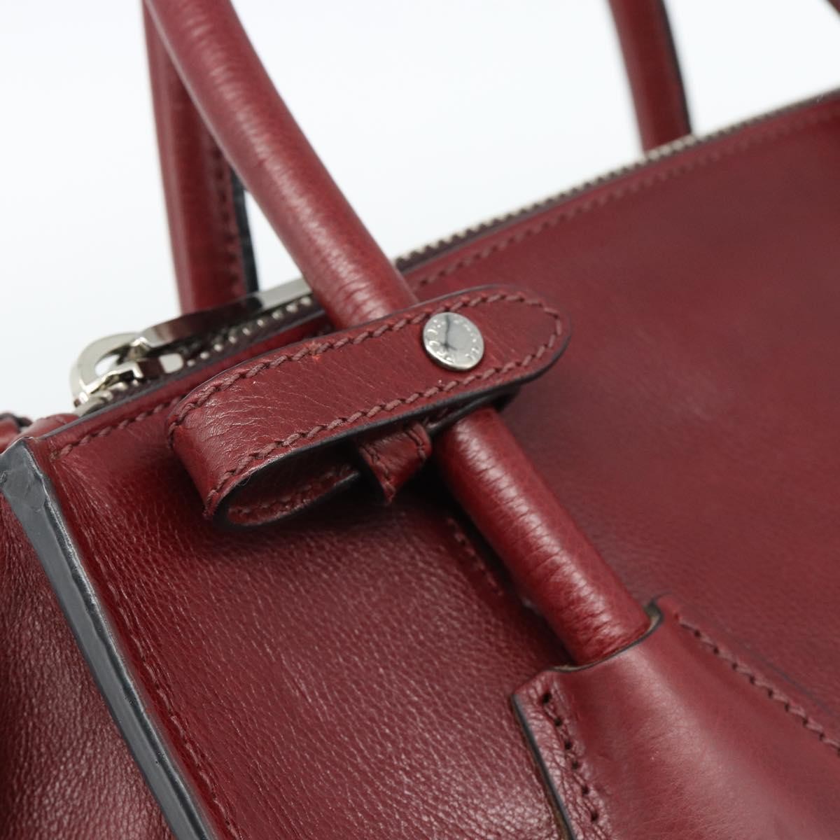 Prada Double Zip Lux Saffiano Leather Red Leather Tote Bag Bag (Pre-Owned)