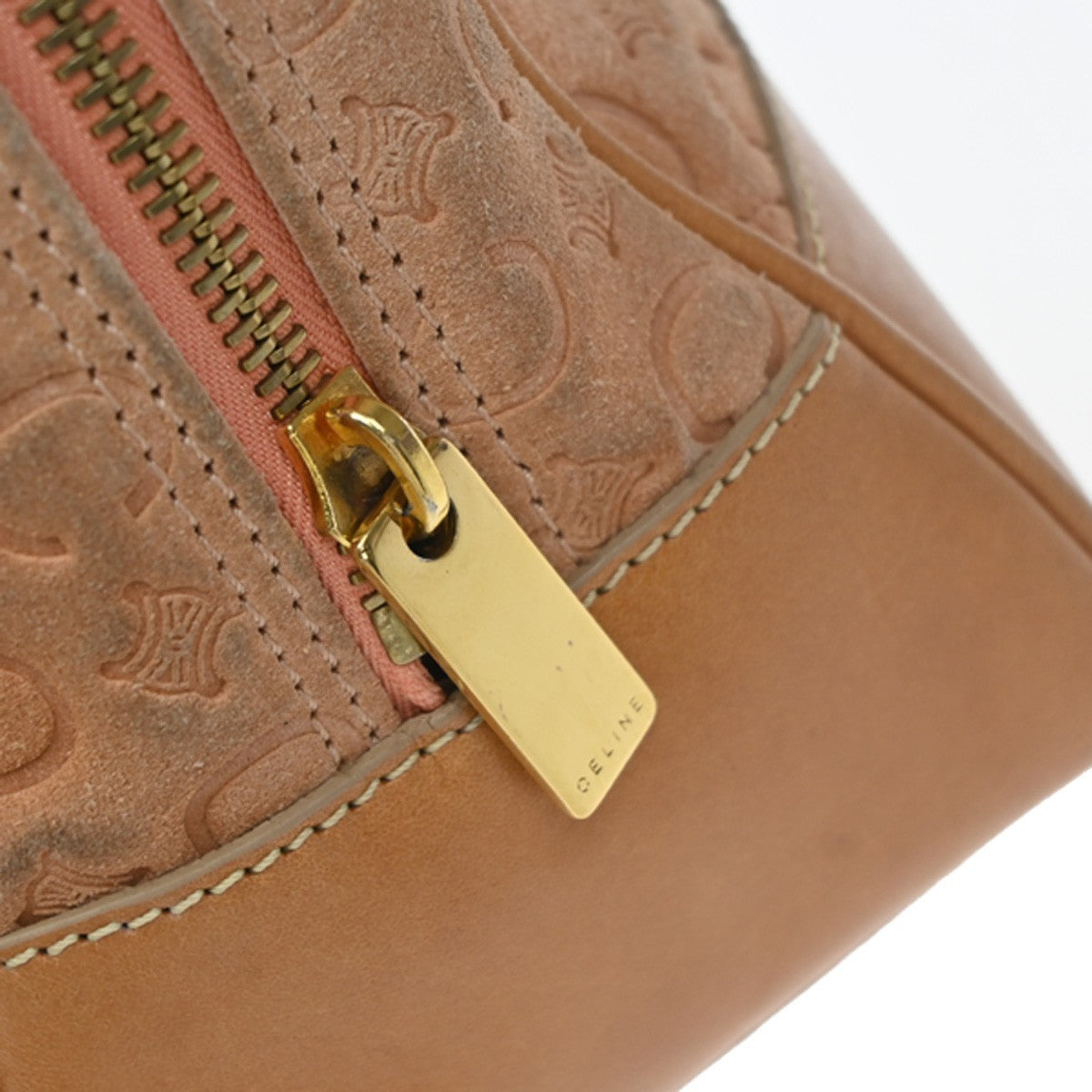 Celine C Macadam Suede Orange Suede Handbag (Pre-Owned)