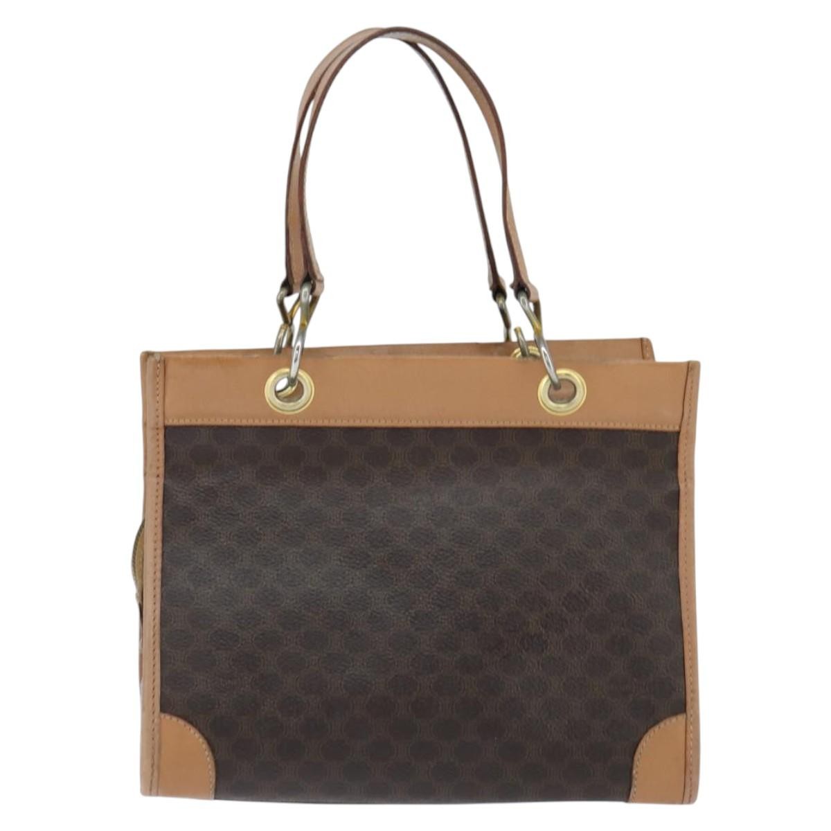 Celine Vintage Macadam Canvas Brown Canvas Tote Bag Bag (Pre-Owned)