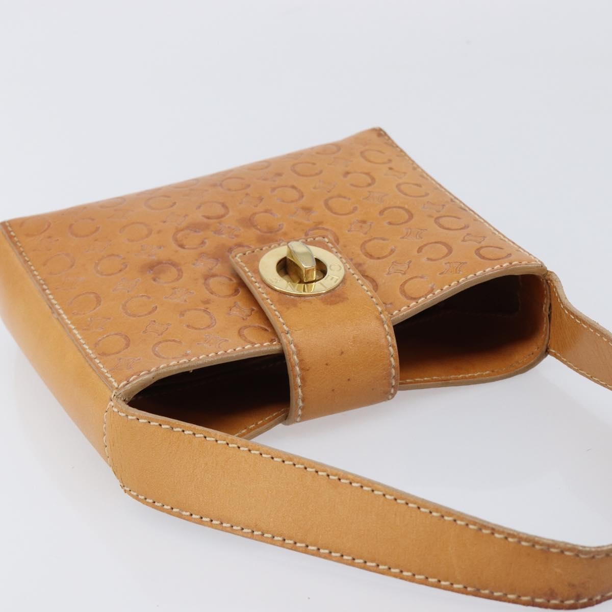 Celine C Macadam Canvas And Leather Brown Leather Handbag (Pre-Owned)