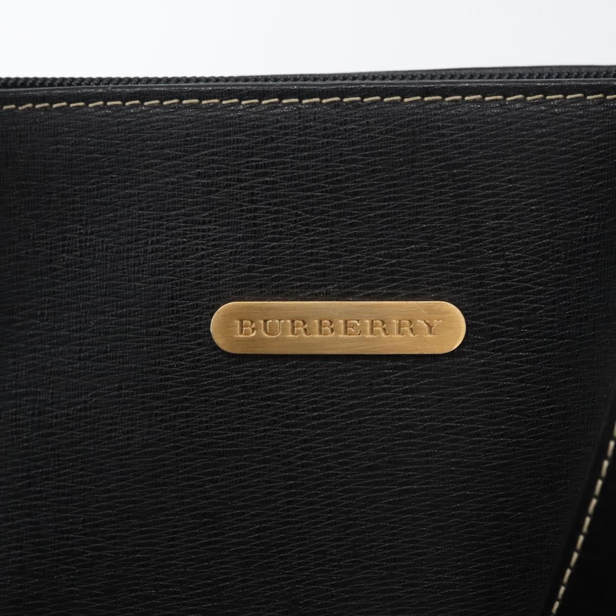 Burberry Vintage Leather Black Leather Tote Bag Bag (Pre-Owned)