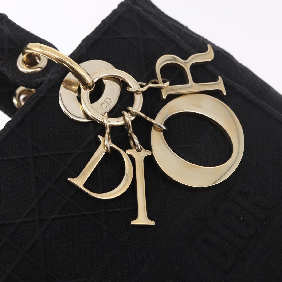 Christian Dior Lady Dior Black Canvas Handbag (Pre-Owned)