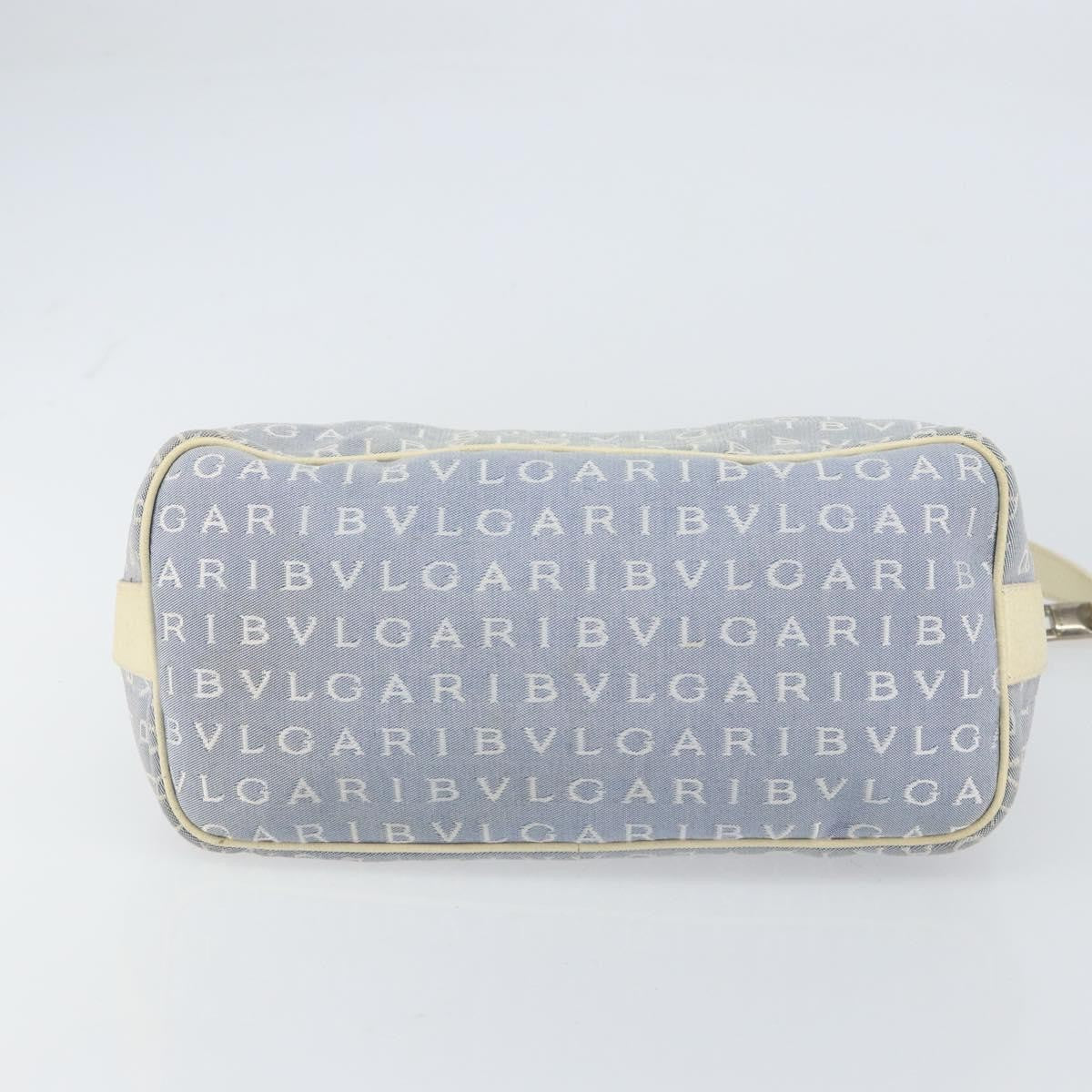 Bvlgari Logomania Canvas With Leather Blue Canvas Shoulder Bag Bag (Pre-Owned)