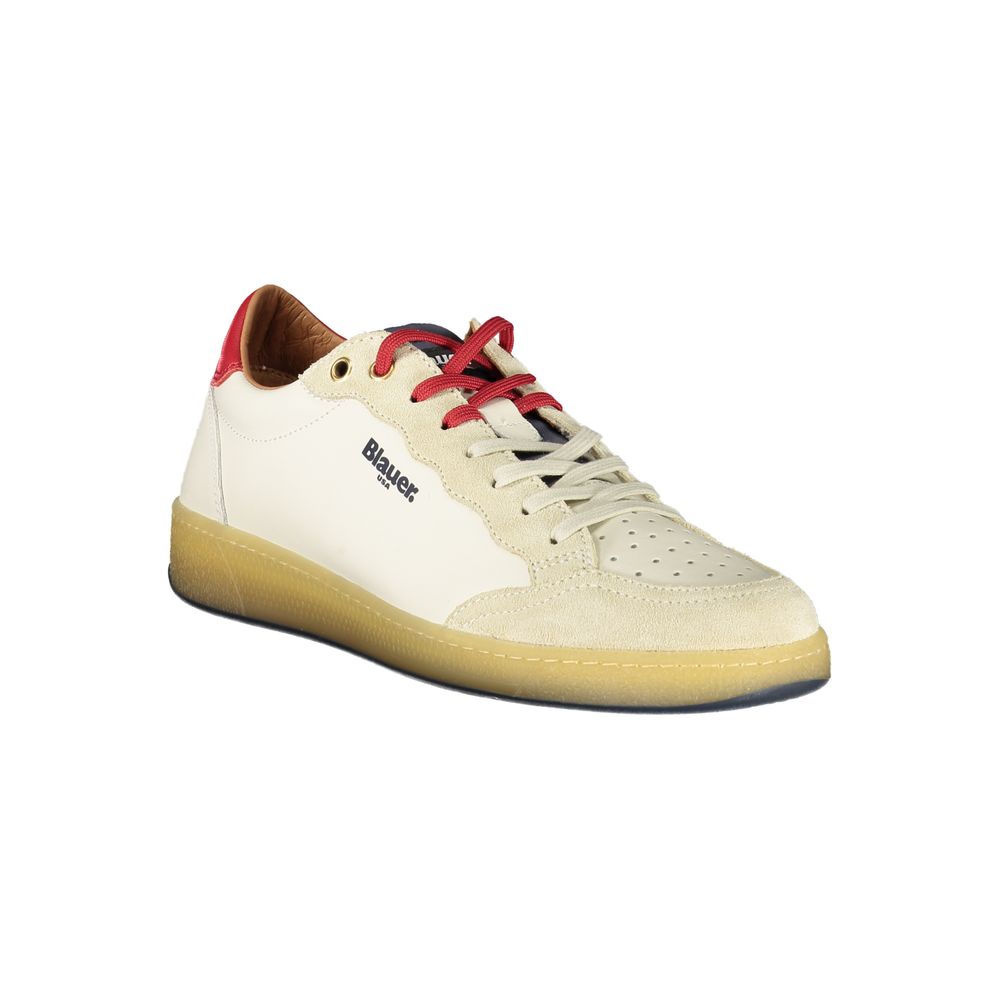 Blauer White Polyurethane Men Men's Sneaker