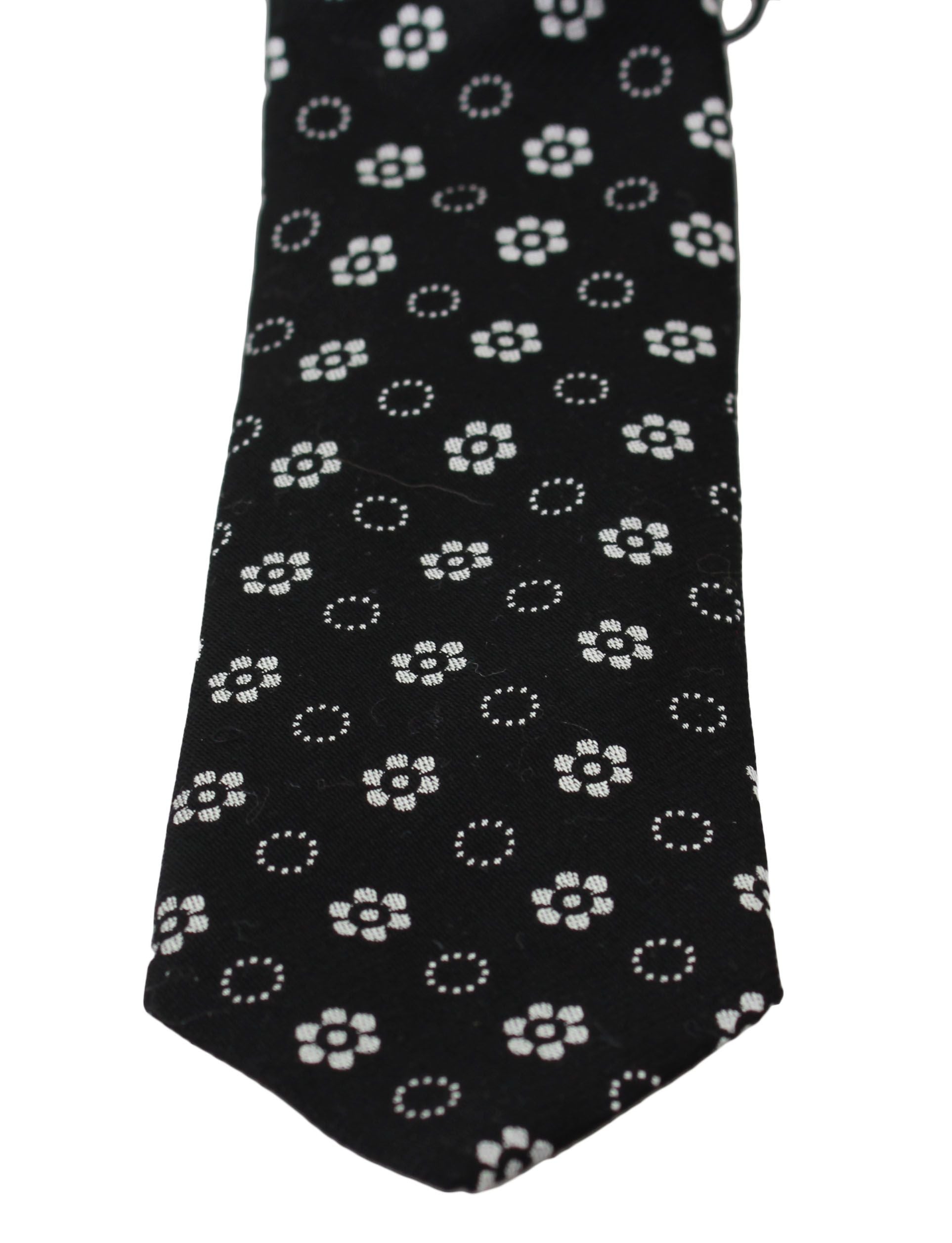 Dolce & Gabbana Elegant Black Floral Silk Men's Necktie