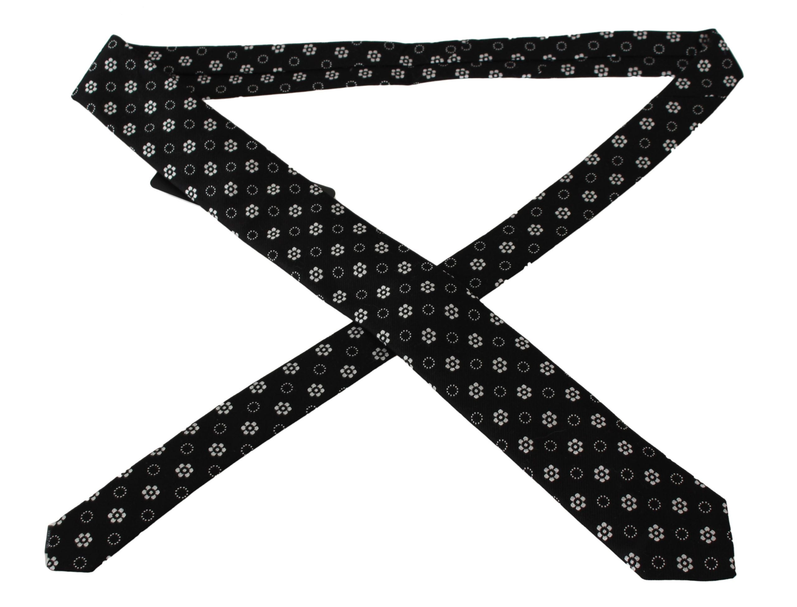 Dolce & Gabbana Elegant Black Floral Silk Men's Necktie