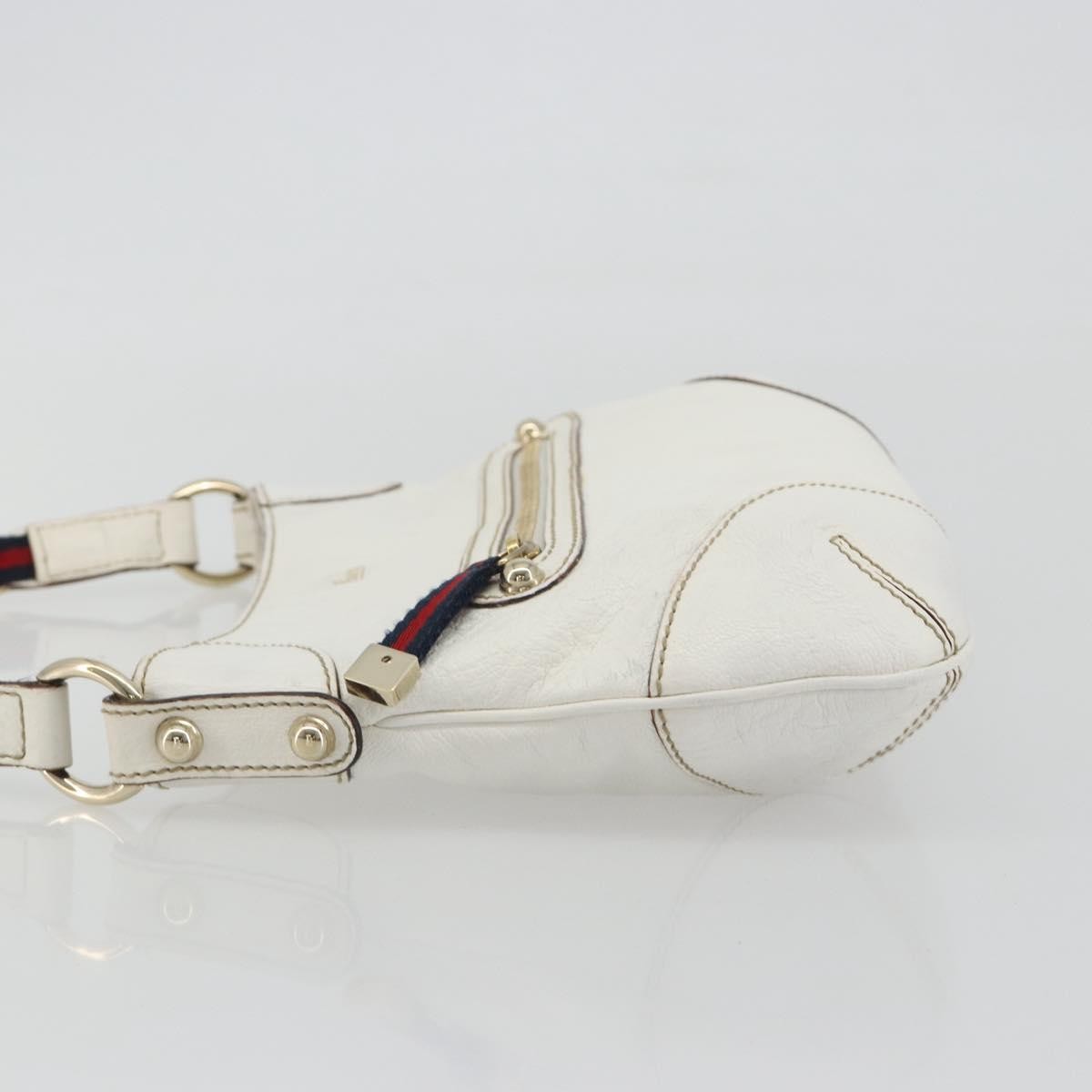 Gucci Sherry Line Chain Leather White Leather Tote Bag Bag (Pre-Owned)