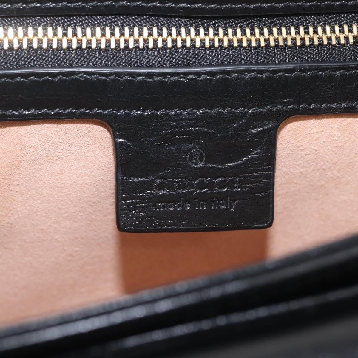 Gucci Marina Chain Flap Leather Black Leather Shoulder Bag Bag (Pre-Owned)