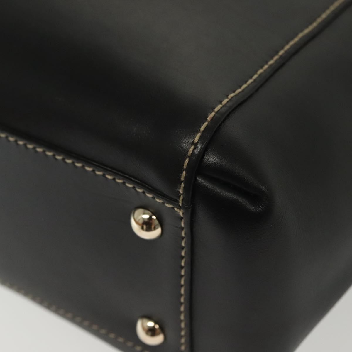 Gucci Tote Leather Black Leather Tote Bag Bag (Pre-Owned)