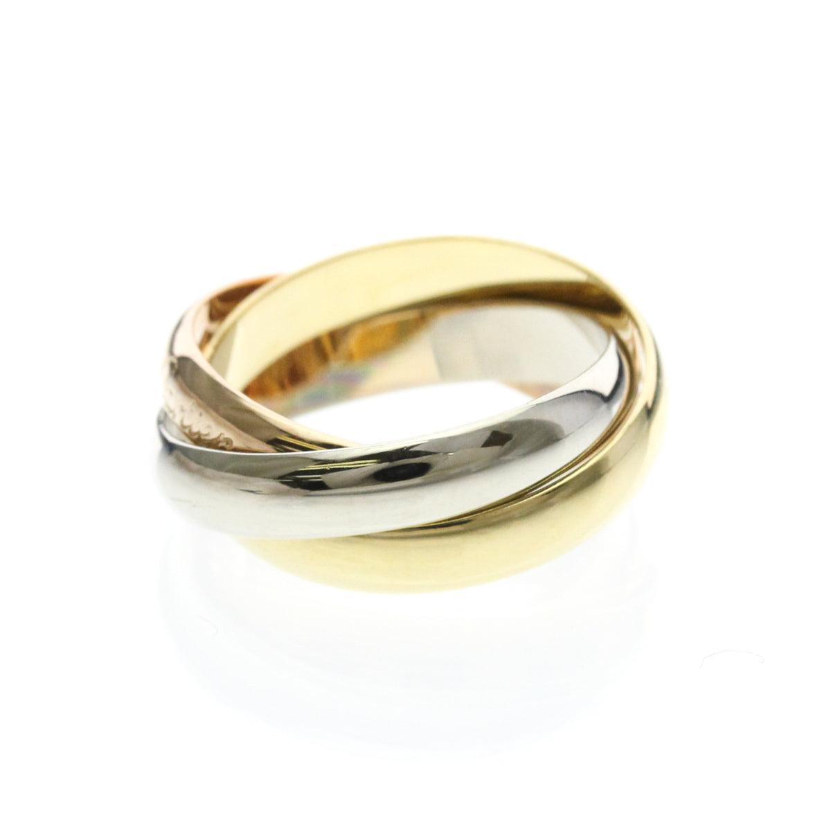 Cartier Trinity 18K Tricolor Gold Gold Gold Ring Jewelry (Pre-Owned)