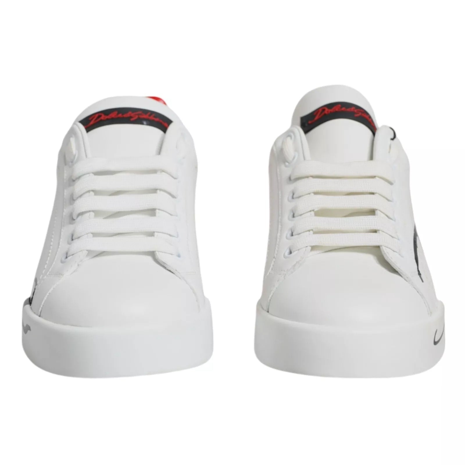 Dolce & Gabbana White Red Portofino Low Top Sneakers Men's Shoes (Pre-Owned)