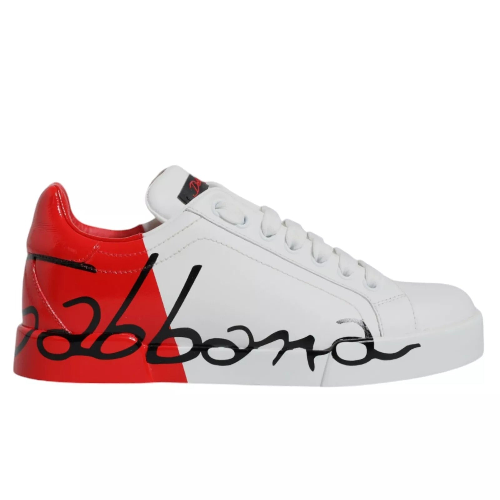 Dolce & Gabbana White Red Portofino Low Top Sneakers Men's Shoes (Pre-Owned)