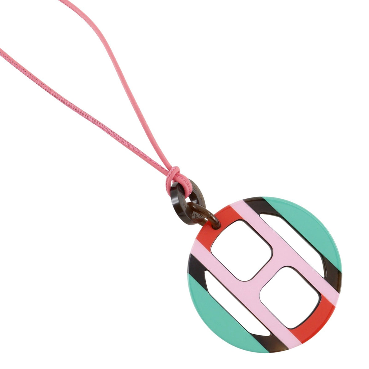 Hermes Necklace Buffalo Horn And Horn Pink Horn Necklace Jewelry (Pre-Owned)