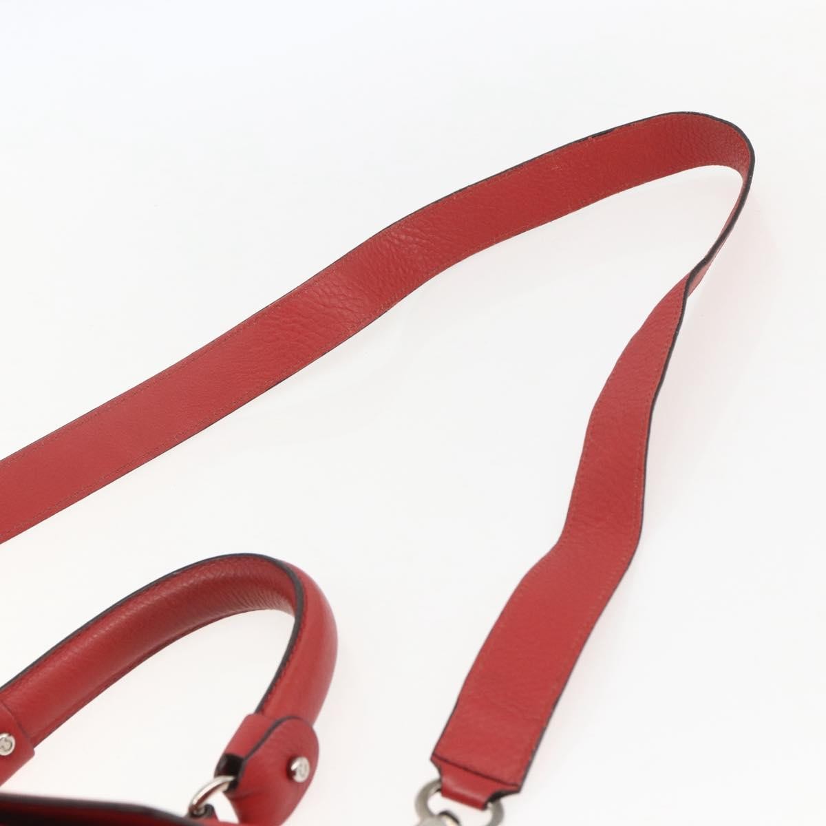 Salvatore Ferragamo Sofia Satchel Grainy Leather Red Leather Handbag (Pre-Owned)