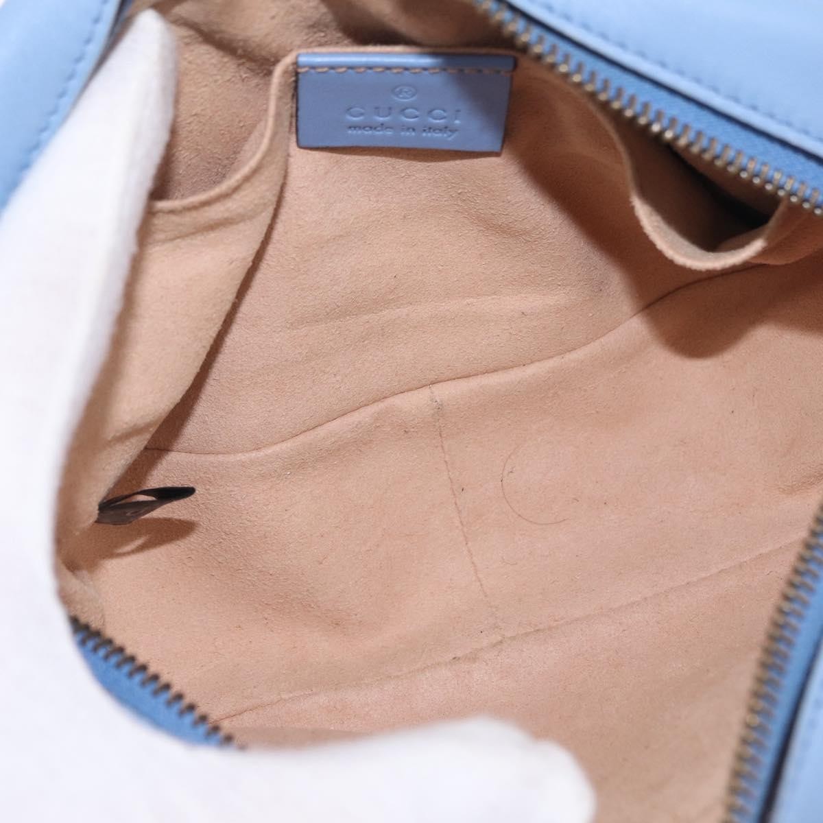 Gucci Gg Marmont Matelasse Patent Blue Leather Shoulder Bag Bag (Pre-Owned)