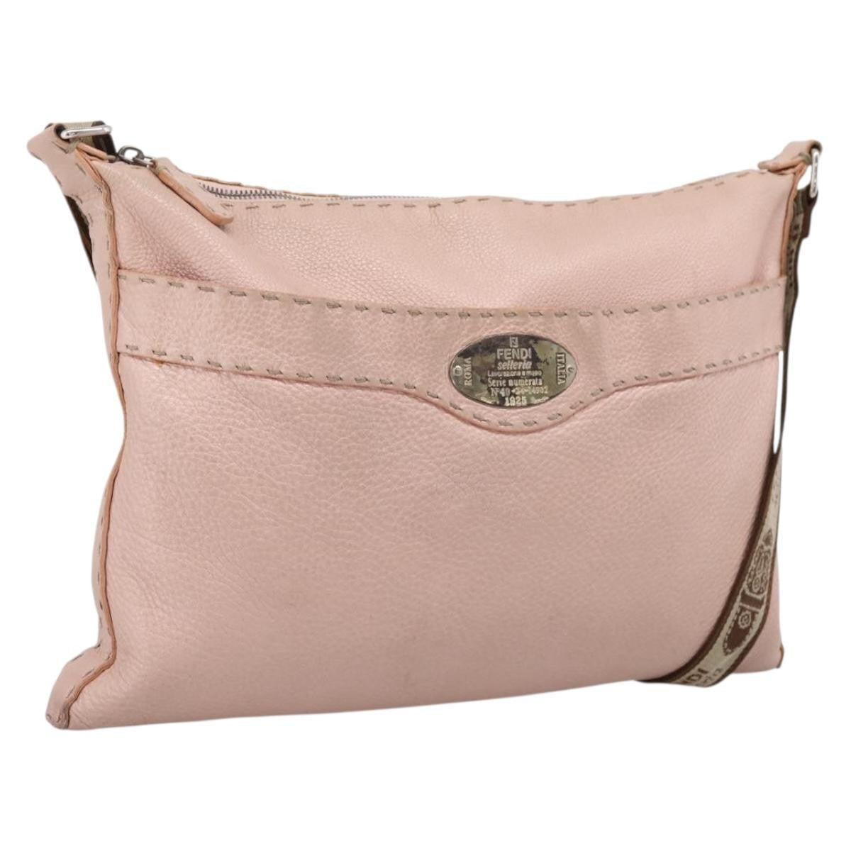 Fendi Selleria Leather Pink Leather Crossbody Bag Bag (Pre-Owned)