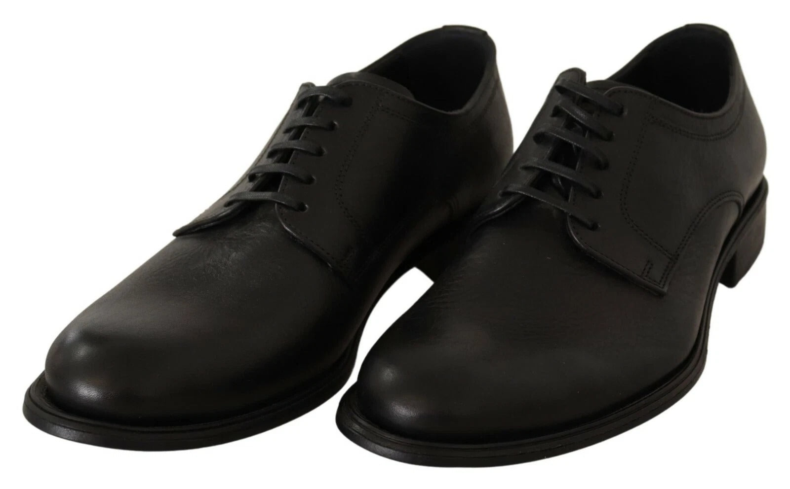 Dolce & Gabbana Black Lace Up Leather Men Formal Derby Men's Shoes