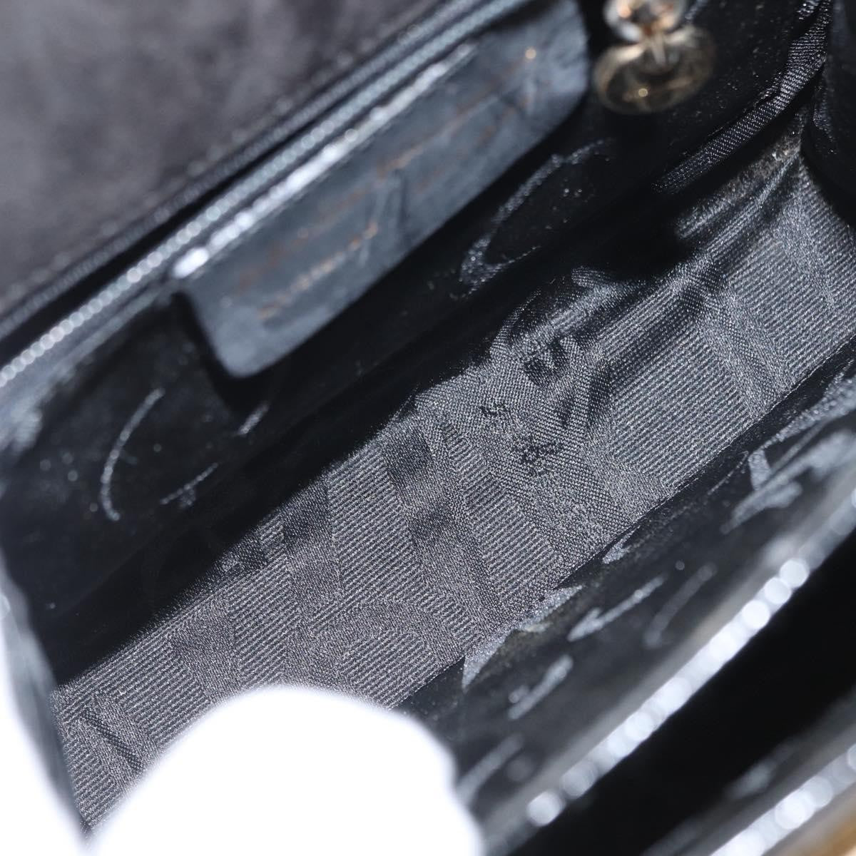 Salvatore Ferragamo Gancini Convertible Top Handle Patent Leather Black Patent_Leather Handbag (Pre-Owned)