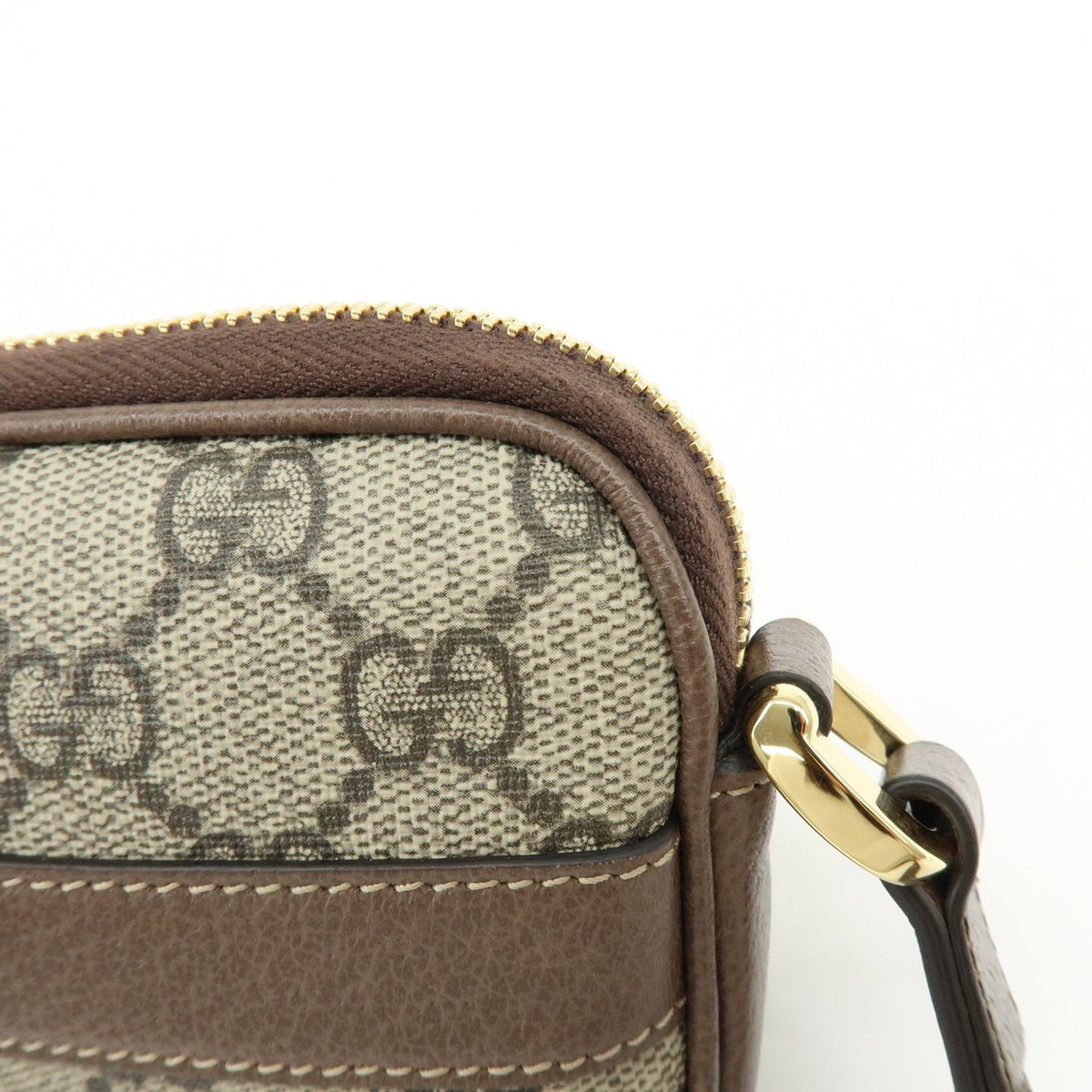 Gucci Ophidia Gg Coated Canvas Brown Leather Crossbody Bag Bag (Pre-Owned)