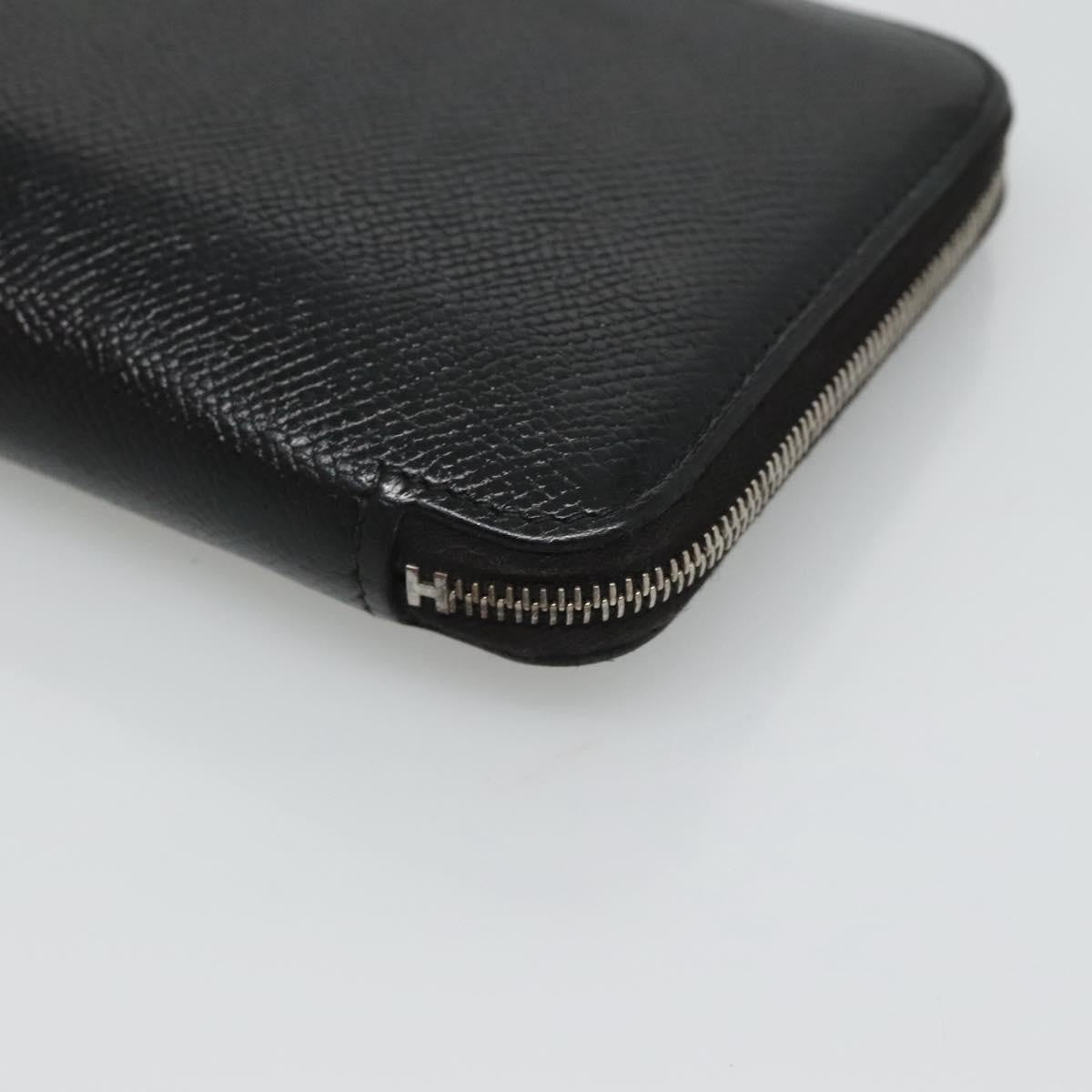 Hermes Azap Zip Around Silk'in Epsom Black Leather Wallets Accessory (Pre-Owned)