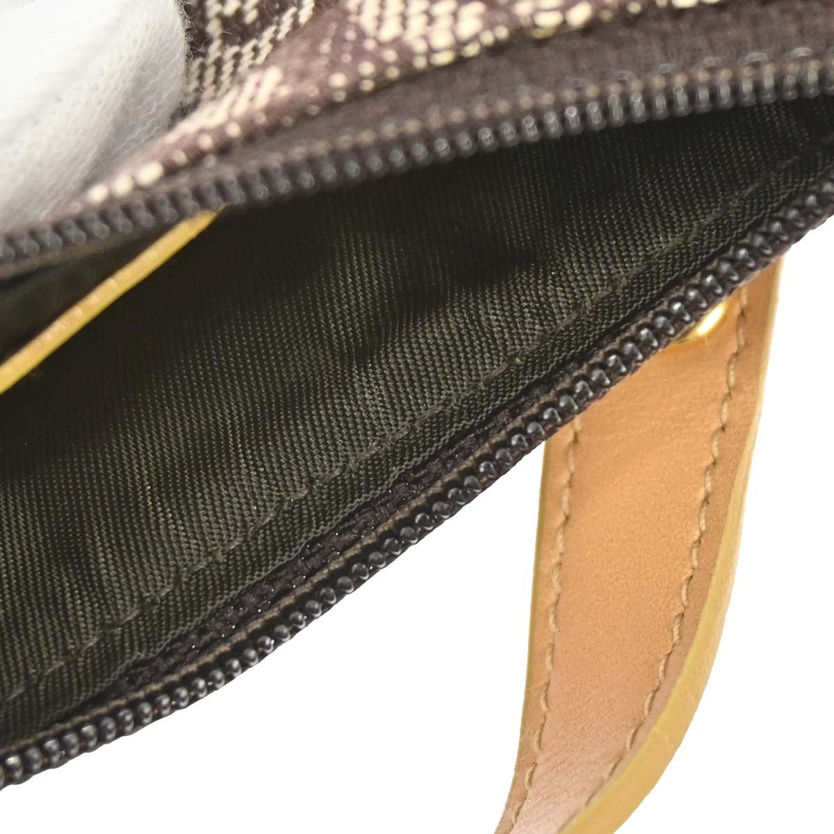 Christian Dior Vintage Saddle Zip Coin Purse Diorissimo Canvas Brown Canvas Clutche & Pouche Bag (Pre-Owned)