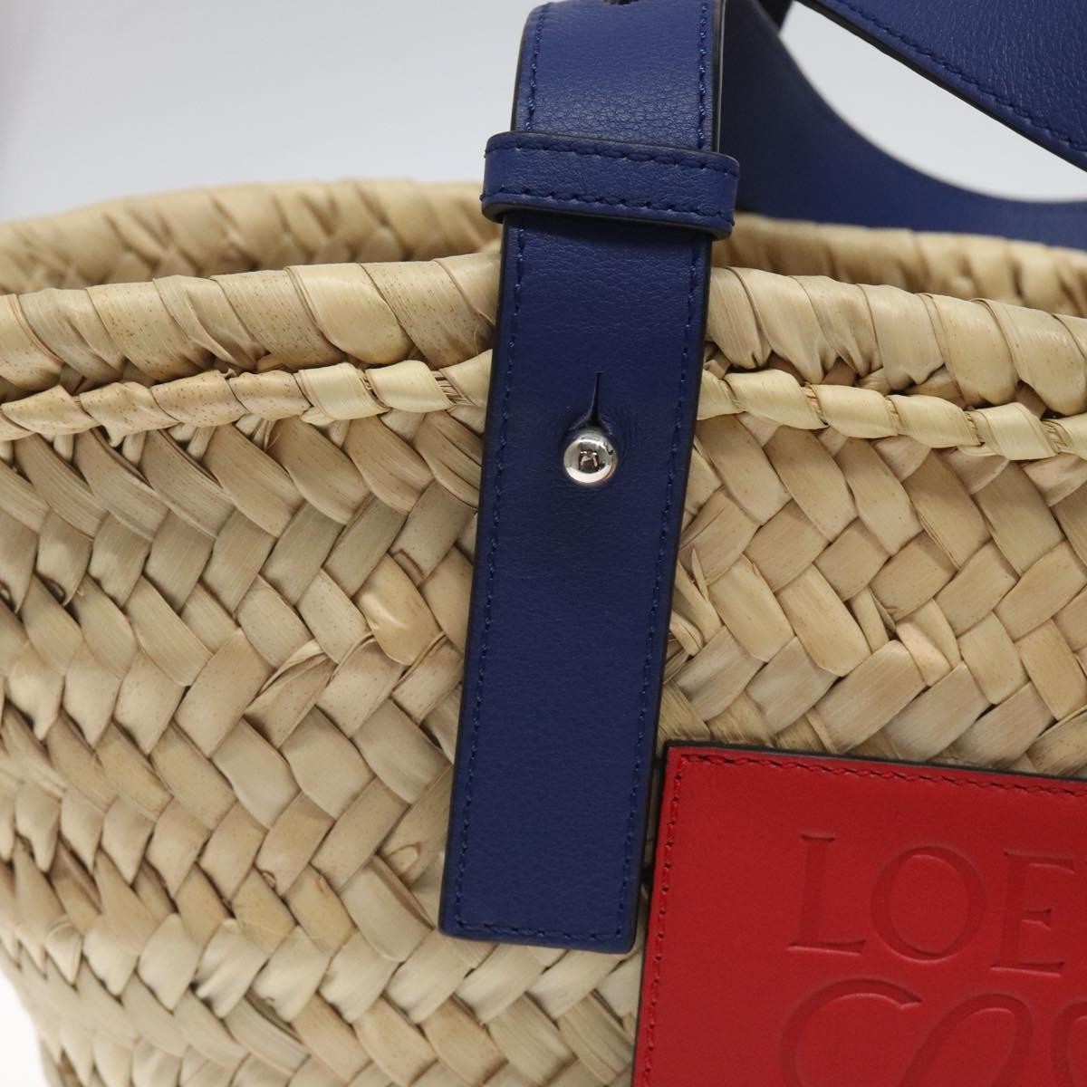 Loewe Basket Tote Raffia Beige Wood Bag (Pre-Owned)