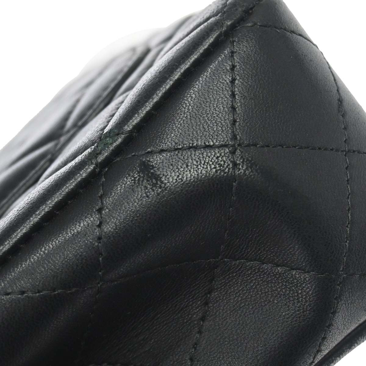 Chanel Classic Single Flap Quilted Lambskin Black Leather Shoulder Bag Bag (Pre-Owned)
