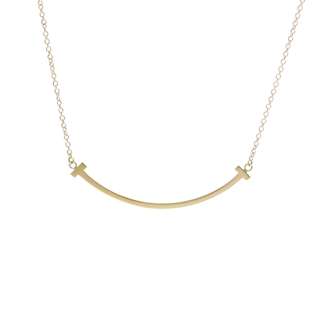 Tiffany & Co. T Smile Pendant 18K Yellow Gold Gold Yellow_Gold Necklace Jewelry (Pre-Owned)