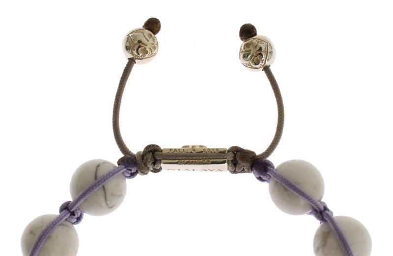 Nialaya Elegant Silver Purple CZ & Howlite Women's Bracelet
