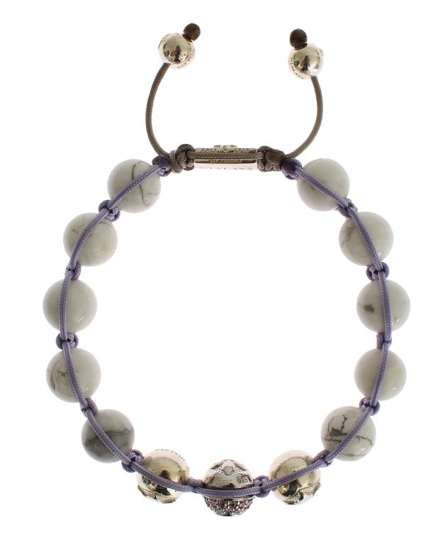 Nialaya Elegant Silver Purple CZ & Howlite Women's Bracelet