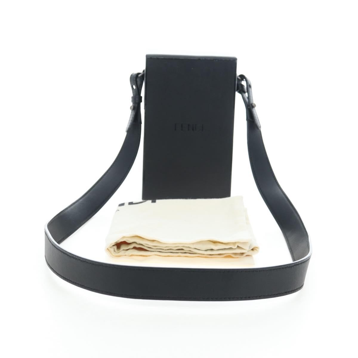 Fendi Logo Vertical Box Leather Black Leather Shoulder Bag Bag (Pre-Owned)