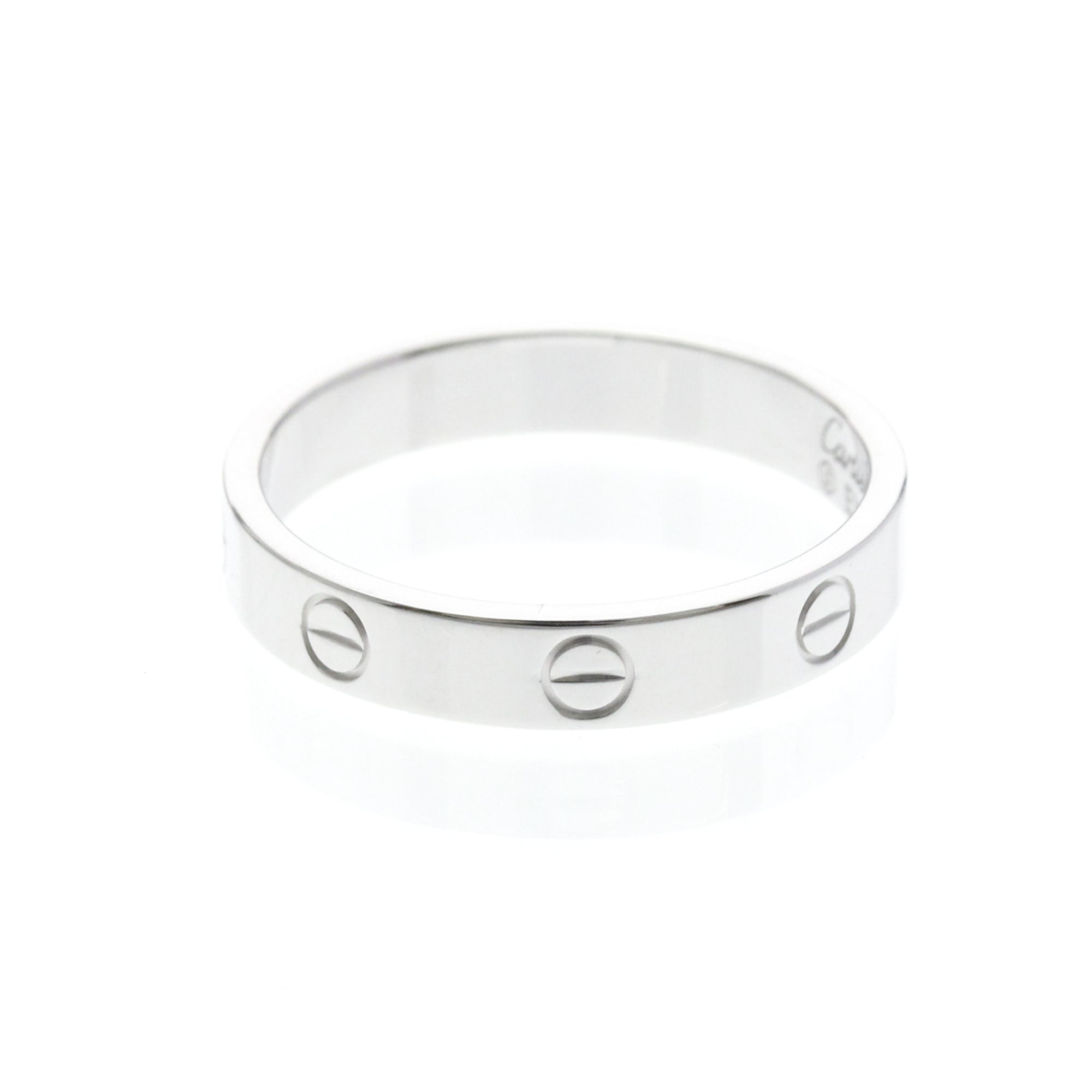 Cartier Love Wedding Band 18K White Gold Silver White_Gold Ring Jewelry (Pre-Owned)