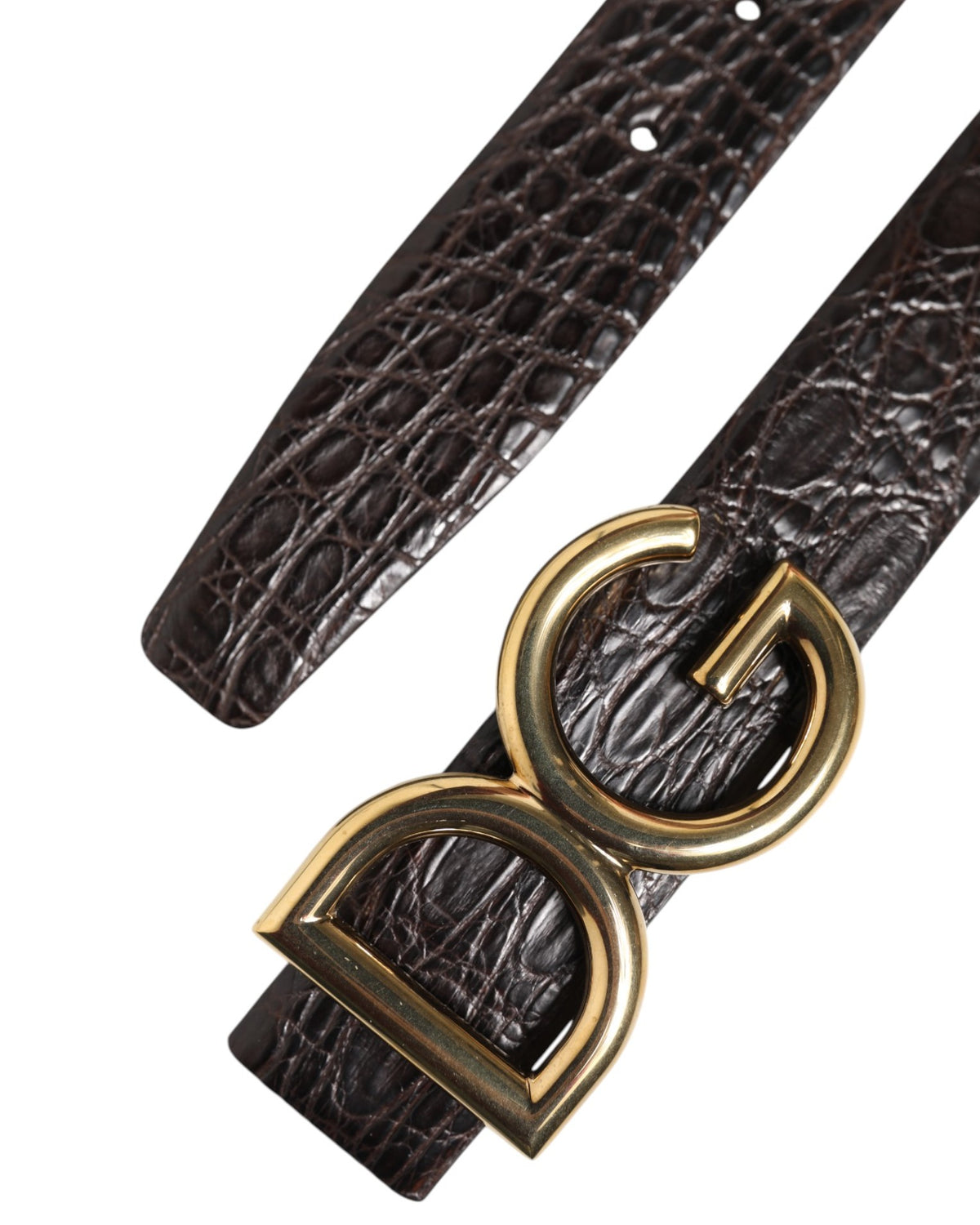 Dolce & Gabbana Black Exotic Leather DG Logo Buckle Men's Belt