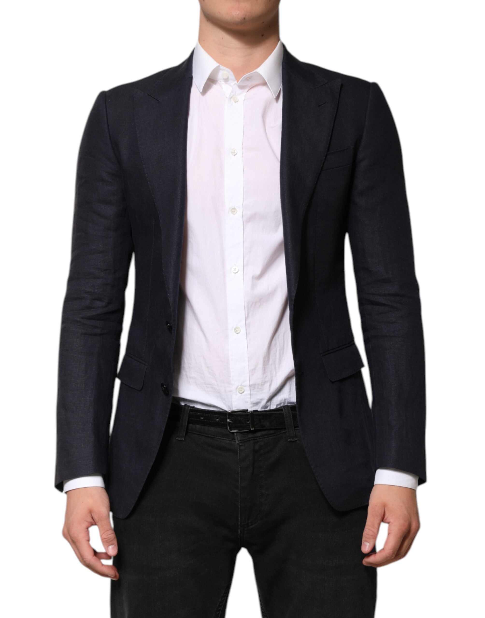 Dolce & Gabbana Dark Blue Single Breasted Men Suit Men's Blazer (Pre-Owned)