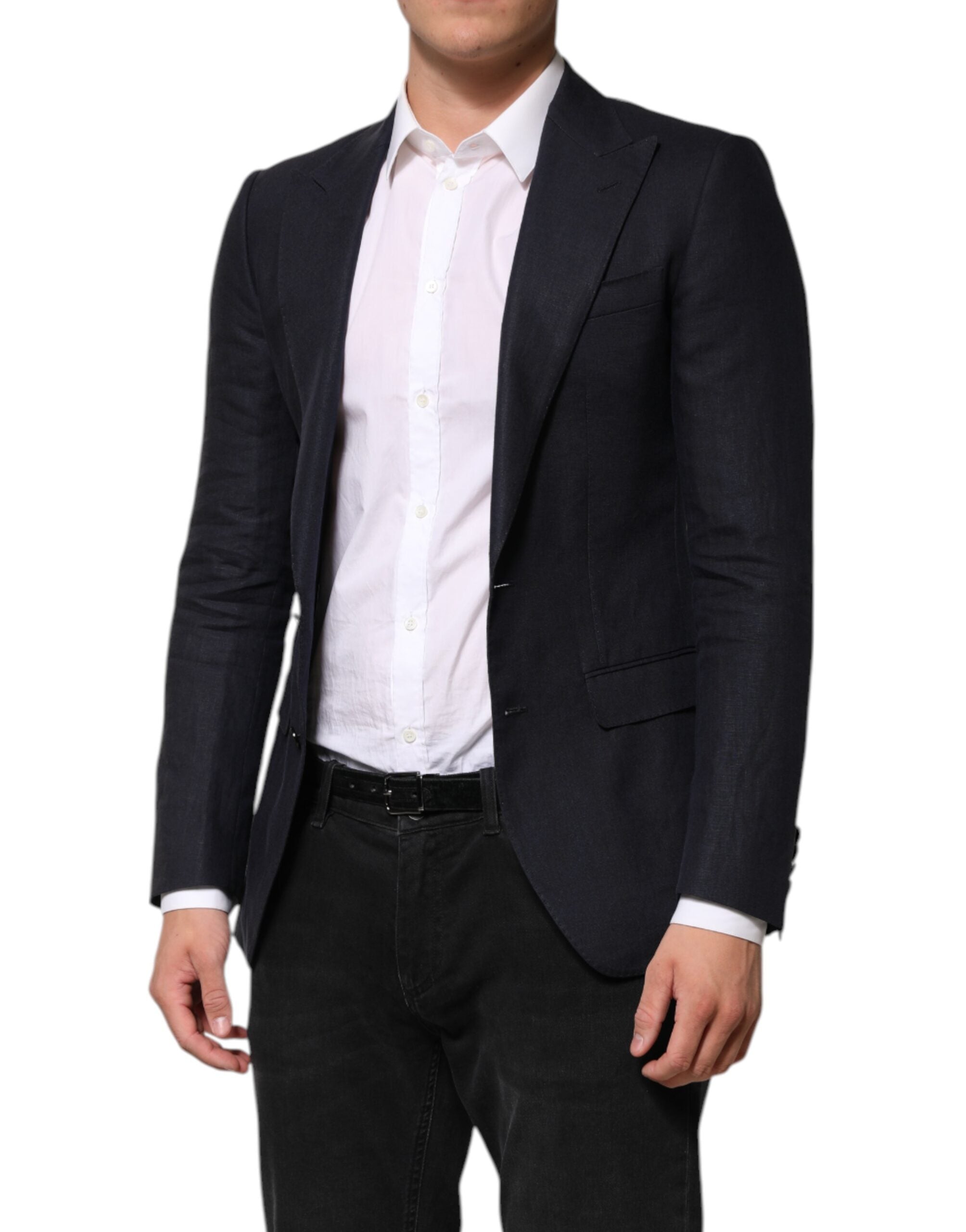 Dolce & Gabbana Dark Blue Single Breasted Men Suit Men's Blazer (Pre-Owned)