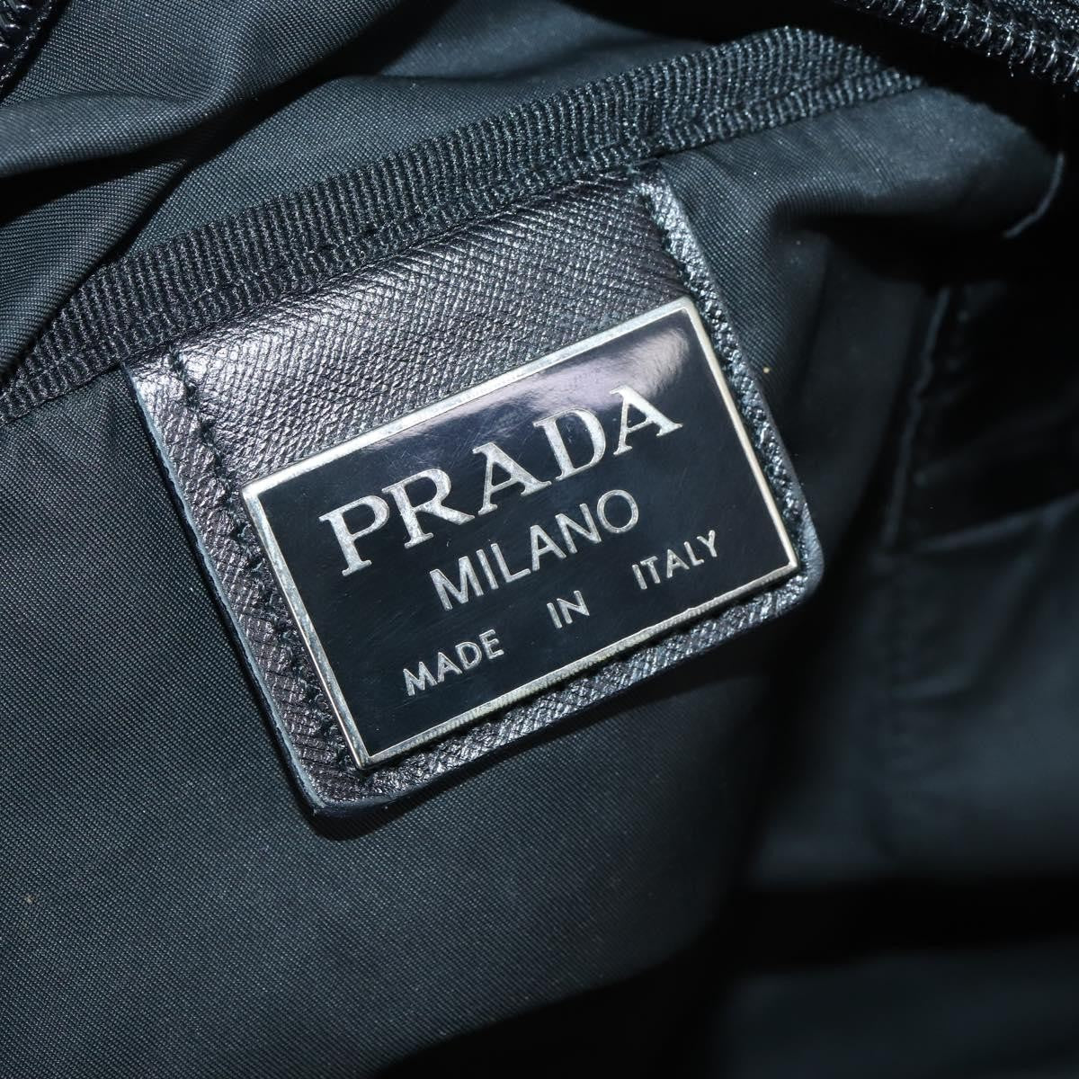 Prada Boston Tessuto Black Nylon Handbag (Pre-Owned)