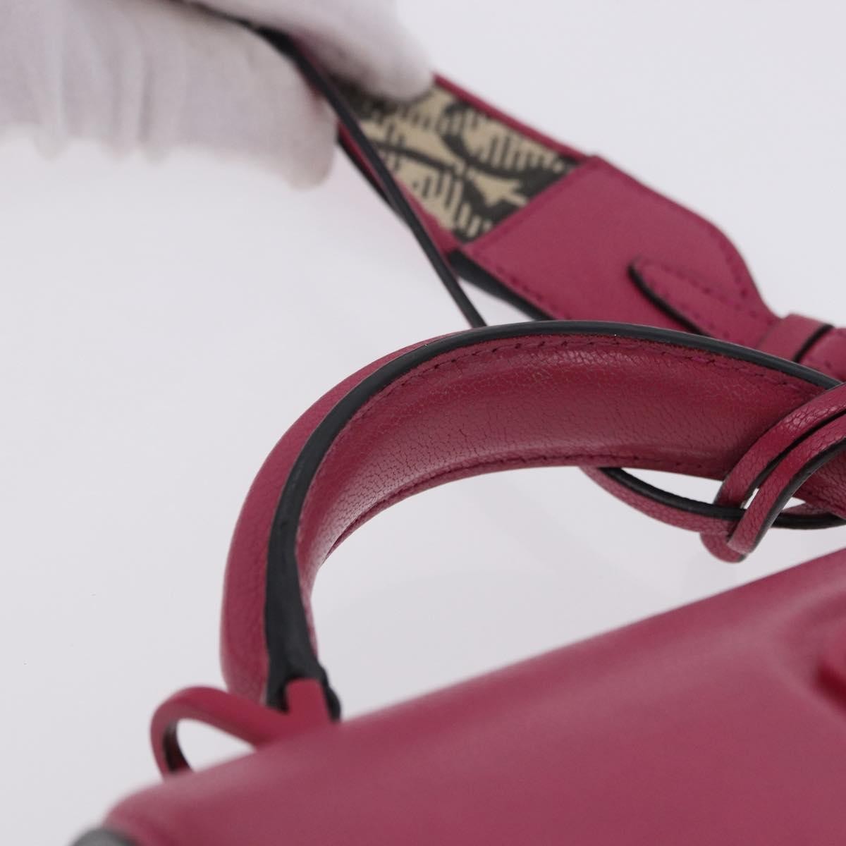 Salvatore Ferragamo Boxyz Top Handle Leather Pink Leather Handbag (Pre-Owned)